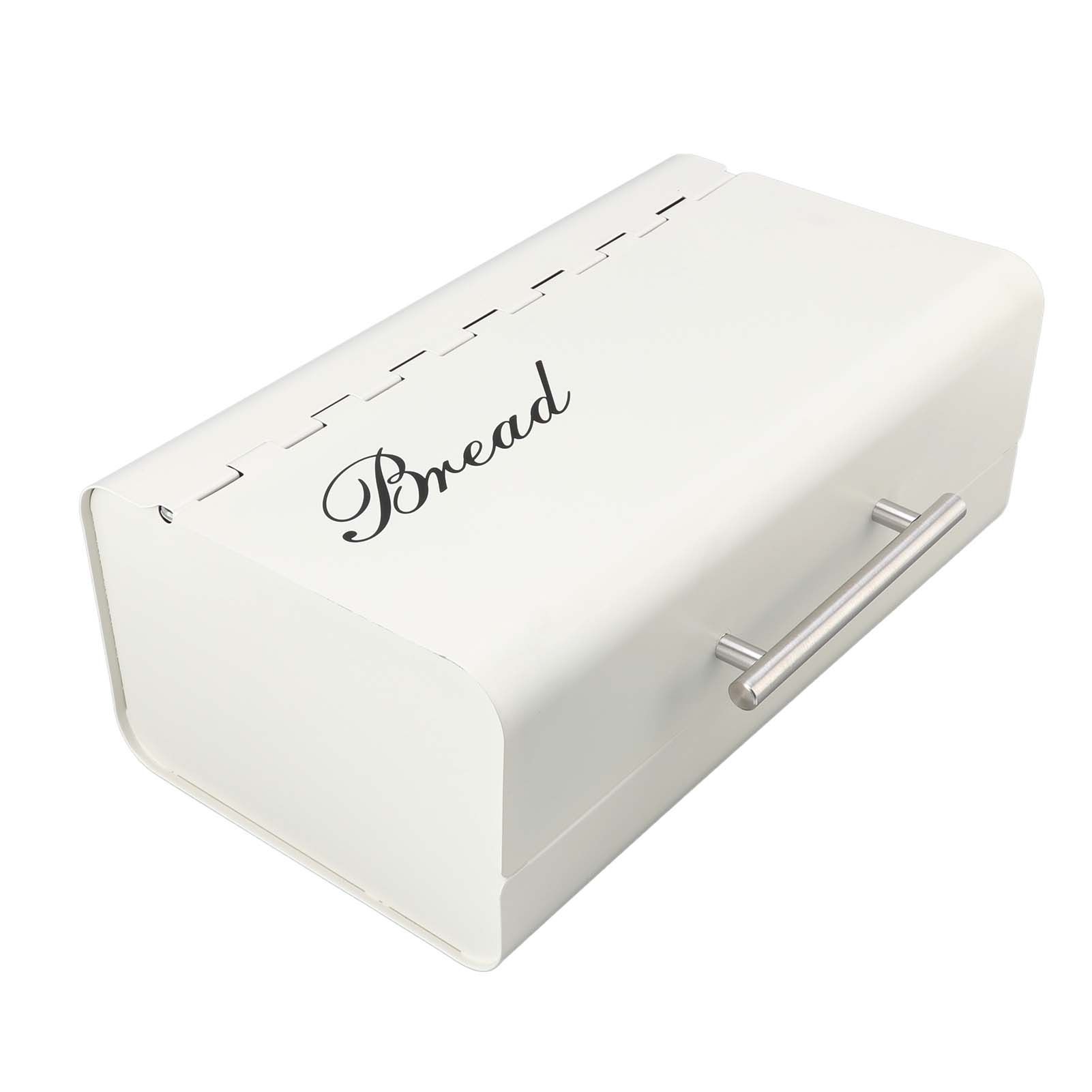 Bread Bin Large Capacity Save Countertop Space Bread Storage Container with Clamshell Door for Home Kitchen Office White - Image 5