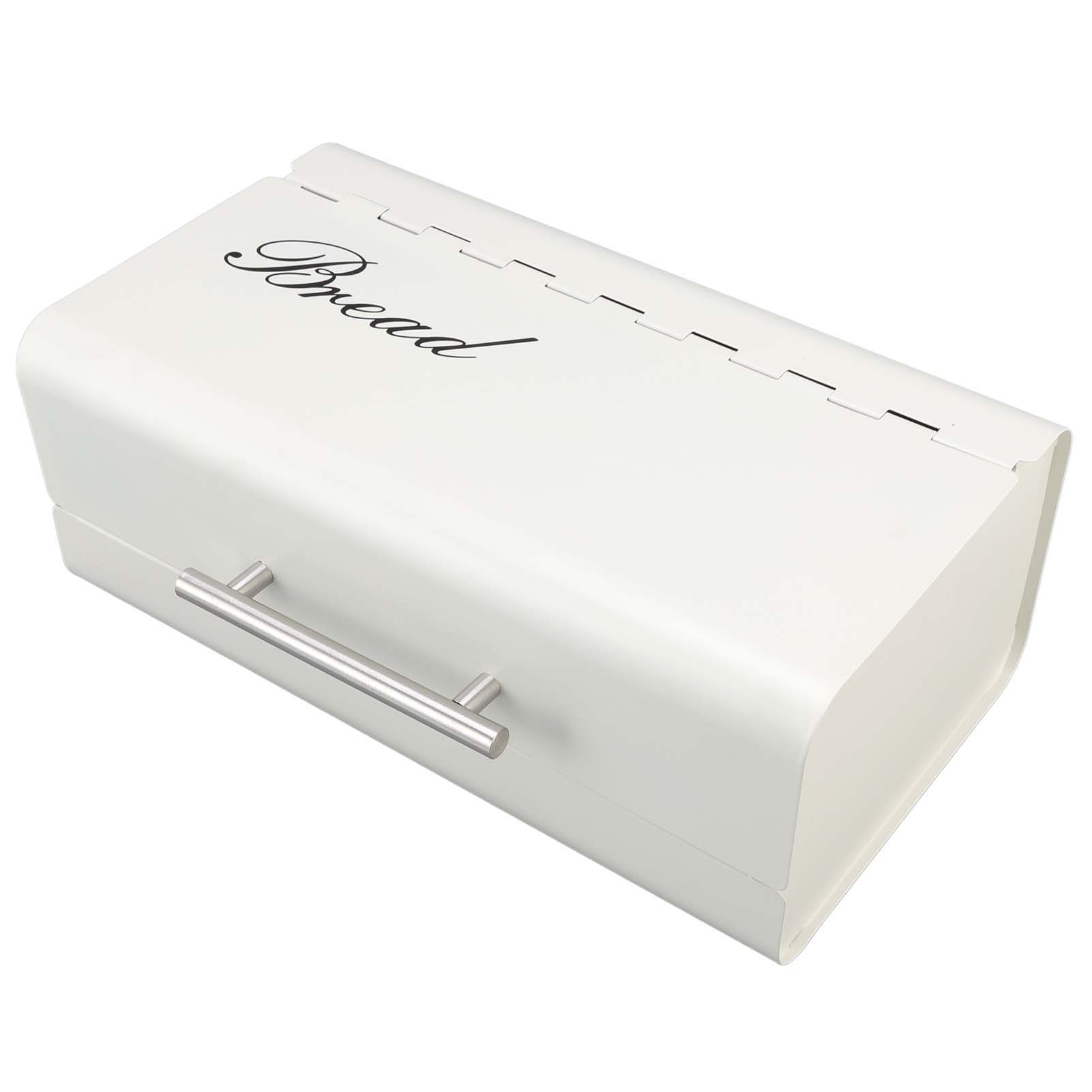 Bread Bin Large Capacity Save Countertop Space Bread Storage Container with Clamshell Door for Home Kitchen Office White - Image 7
