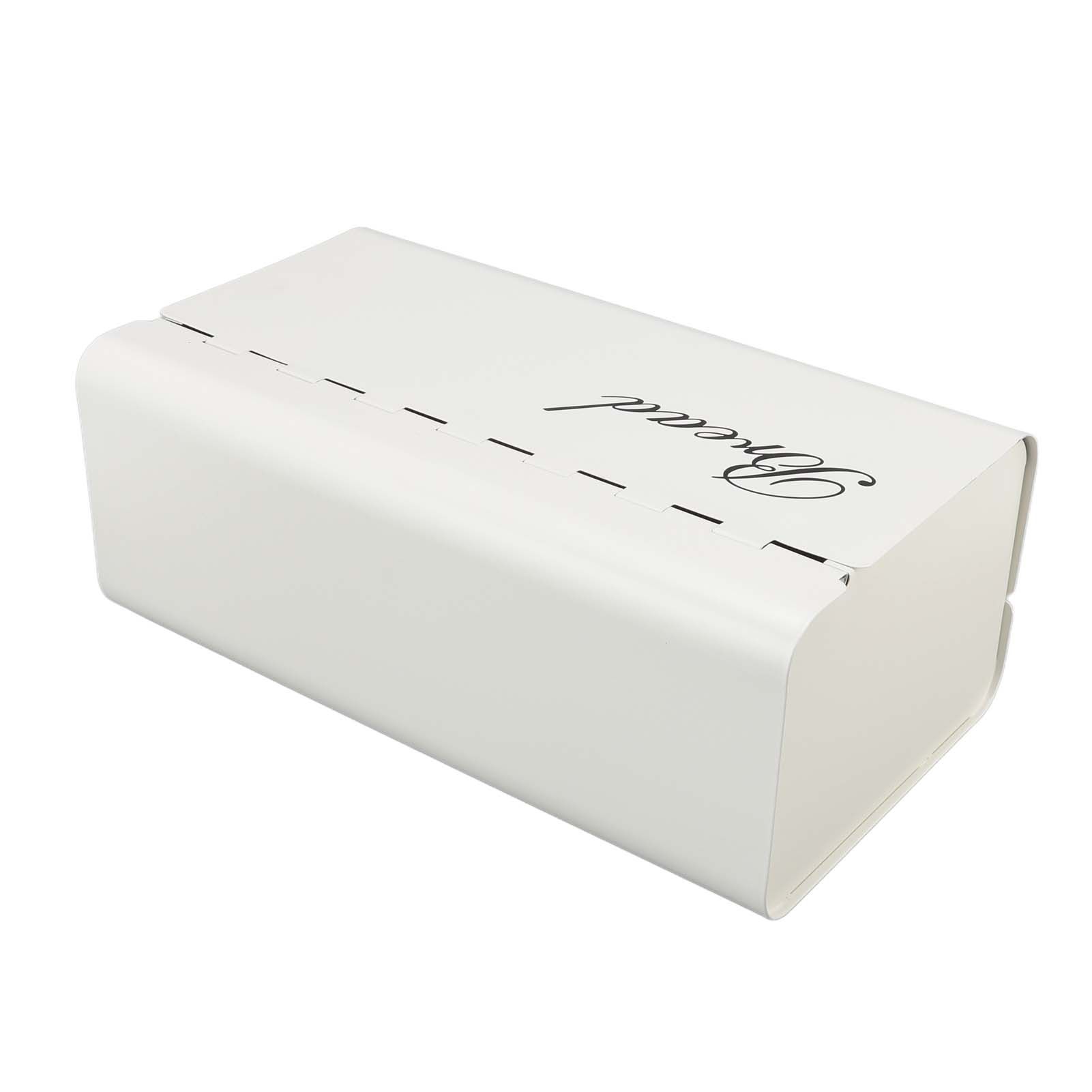 Bread Bin Large Capacity Save Countertop Space Bread Storage Container with Clamshell Door for Home Kitchen Office White - Image 8