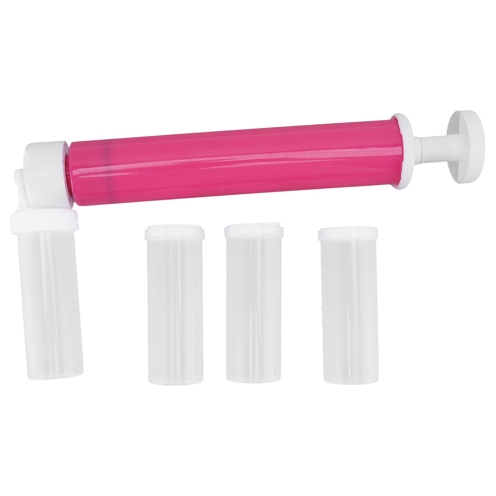 Manual Cake Airbrush DIY Multiple Colors Leakage Proof Plastic Cake Airbrush Pump with Transparent Tank for Cake Rose Red - Image 1
