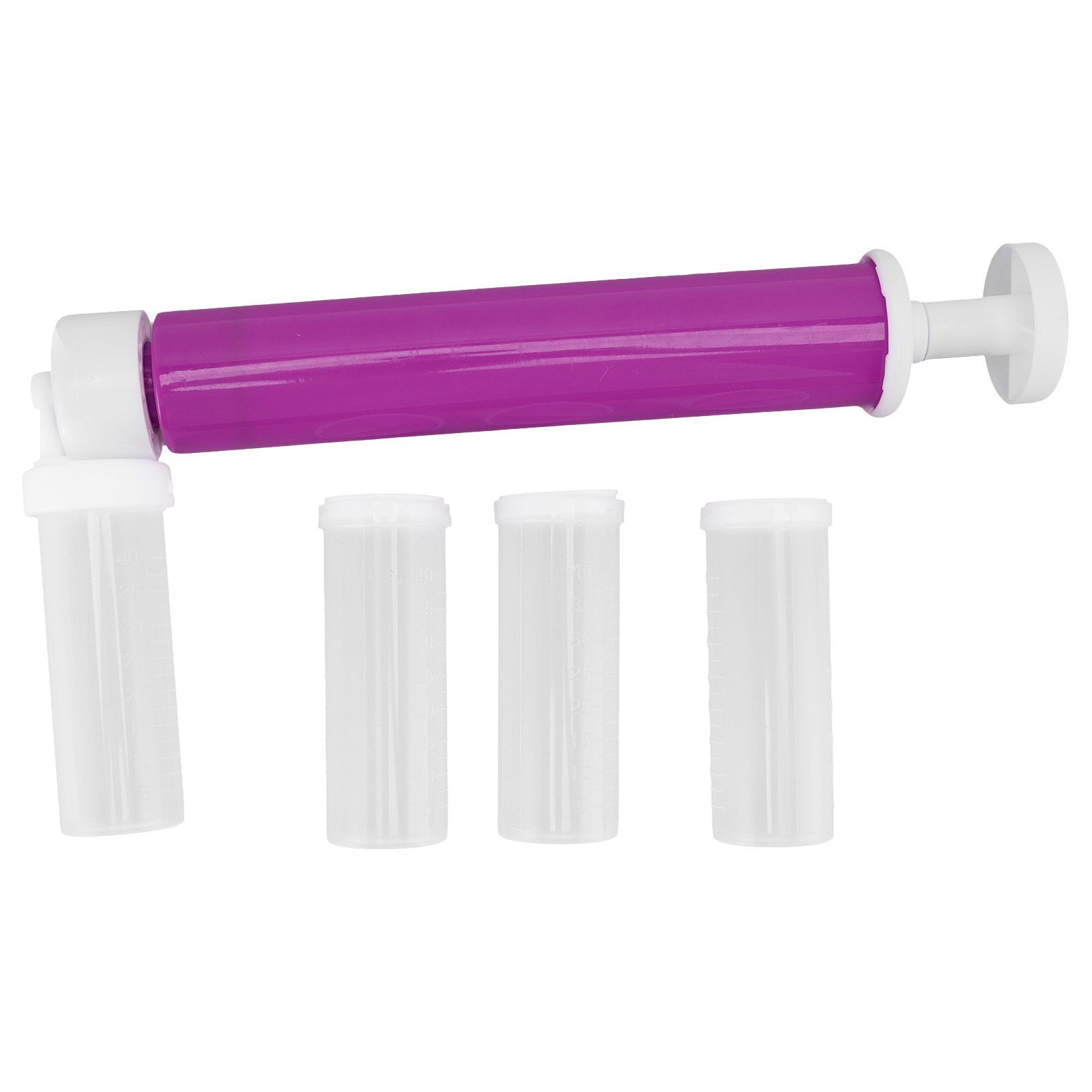 Manual Cake Airbrush DIY Multiple Colors Leakage Proof Plastic Cake Airbrush Pump with Transparent Tank for Cake Purple - Image 1