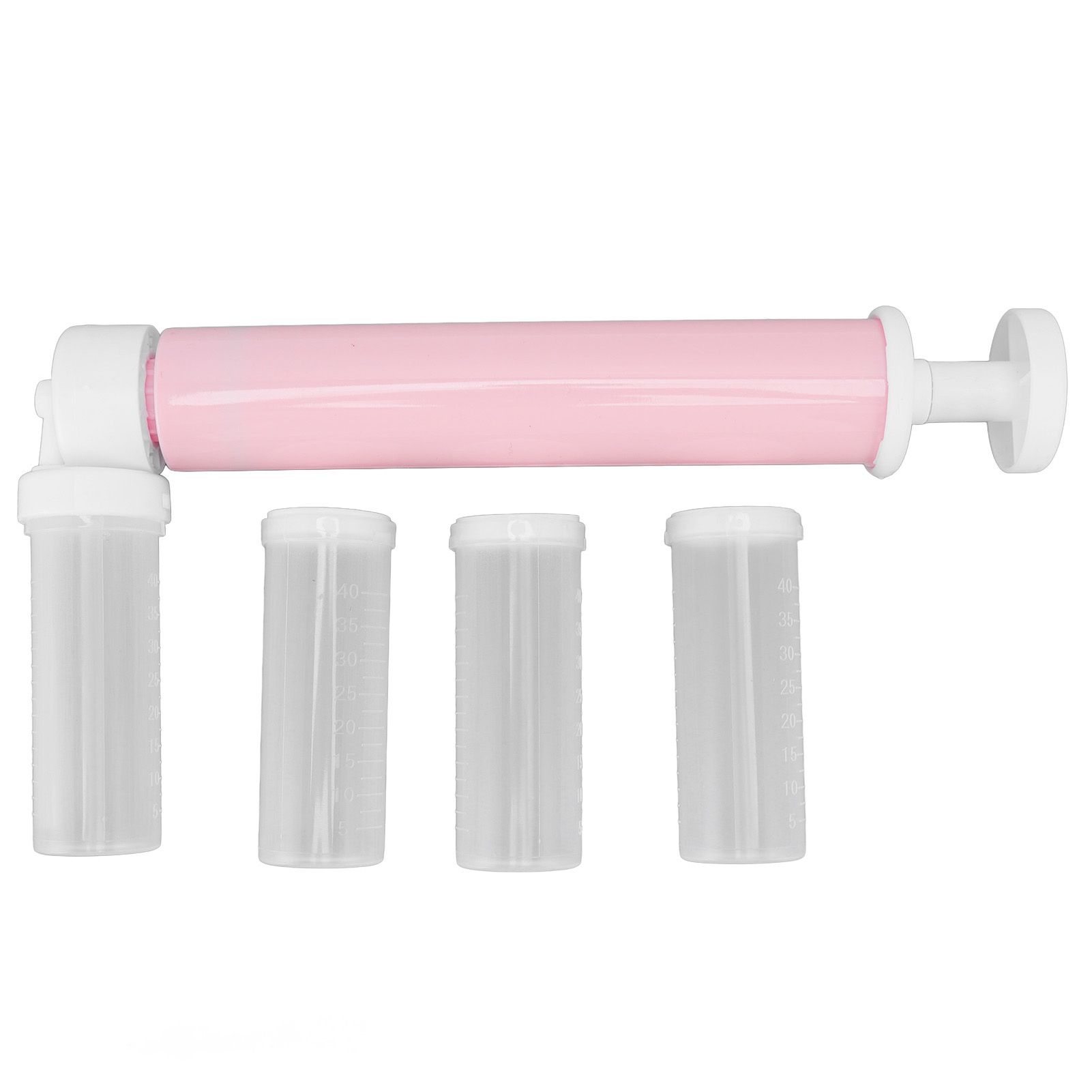 Manual Cake Airbrush DIY Multiple Colors Leakage Proof Plastic Cake Airbrush Pump with Transparent Tank for Cake Pink - Image 1