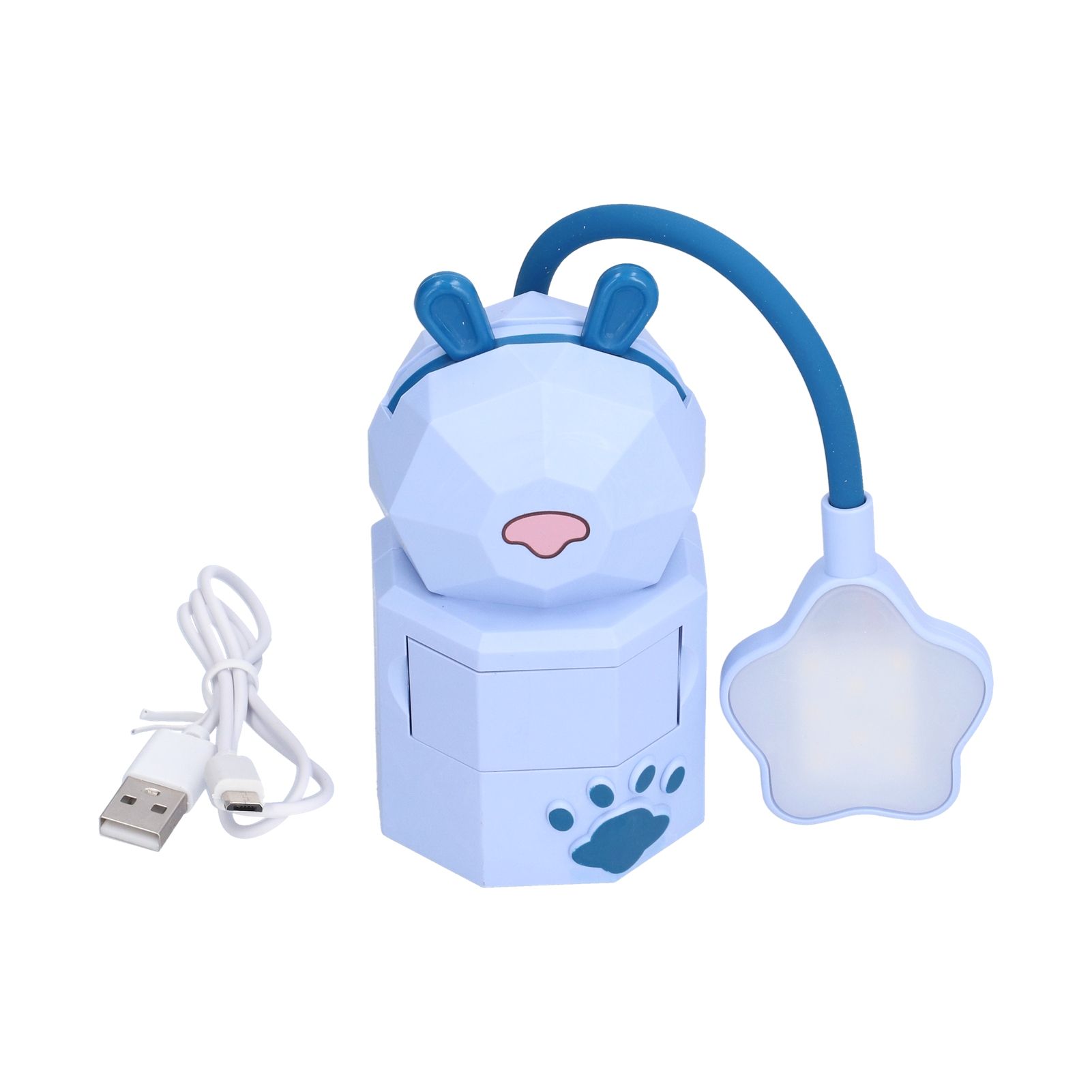 LED Desk Lamp Cartoon Desk Light USB Charging Warm White Light Easy to Operate Student Dormitory Reading Night LightBlue - Image 1