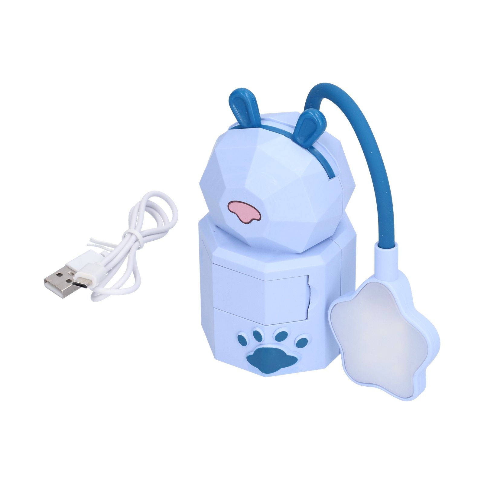 LED Desk Lamp Cartoon Desk Light USB Charging Warm White Light Easy to Operate Student Dormitory Reading Night LightBlue - Image 2
