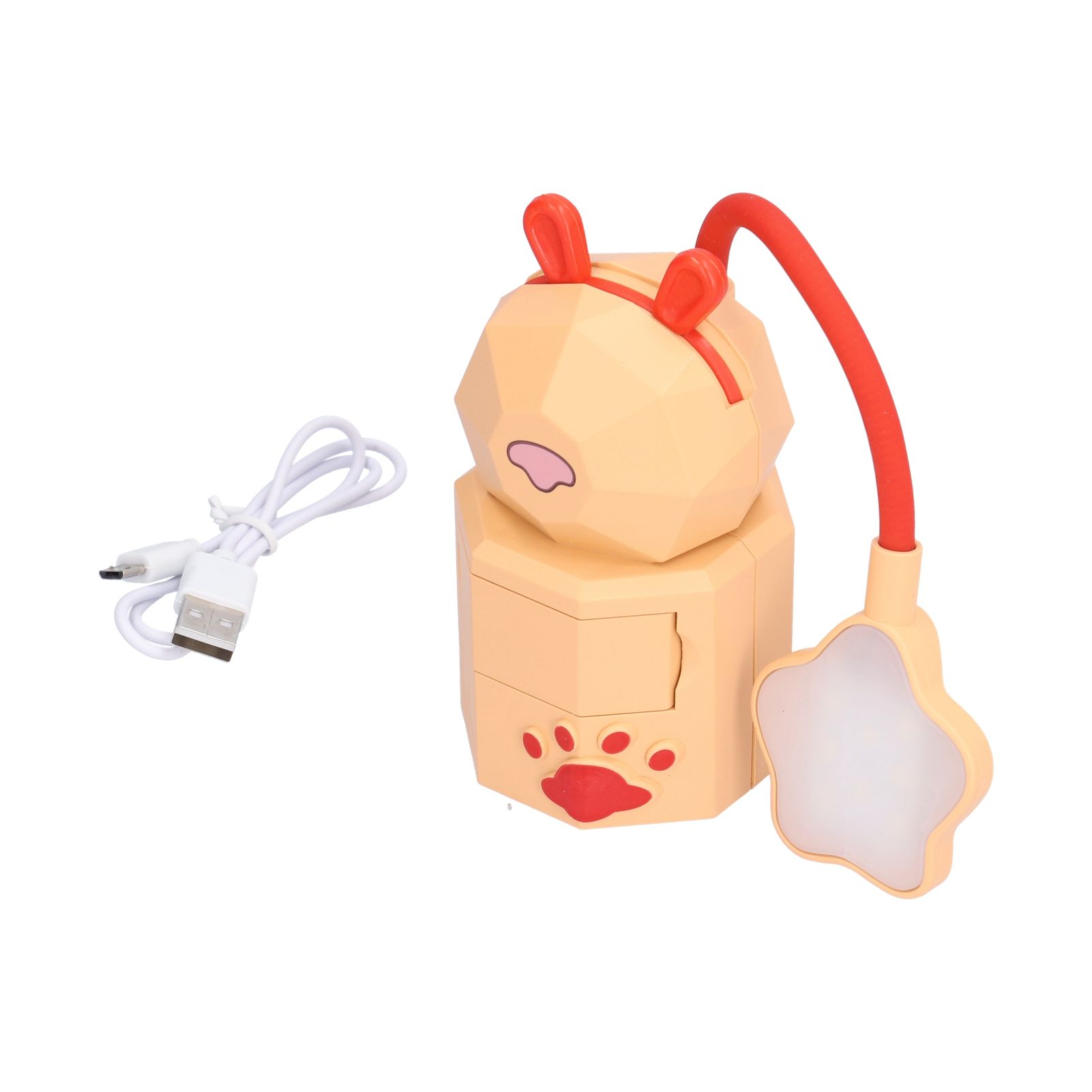 LED Desk Lamp Cartoon Desk Light USB Charging Warm White Light Easy to Operate Student Dormitory Reading Night LightYellow - Image 2