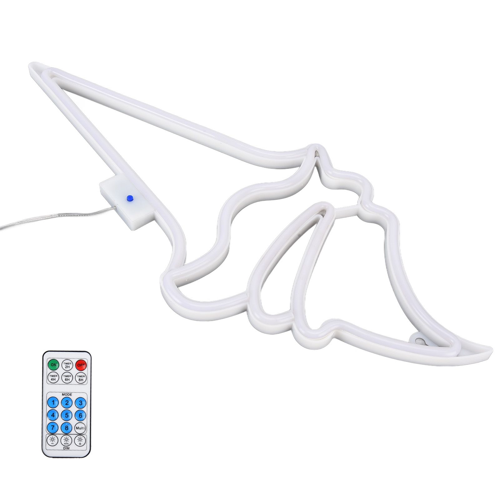 LED Neon Light Ice Cream Waterproof Battery USB Powered Hangable Decorative Remote Control Neon Sign for Home Party(White Blue ) - Image 3