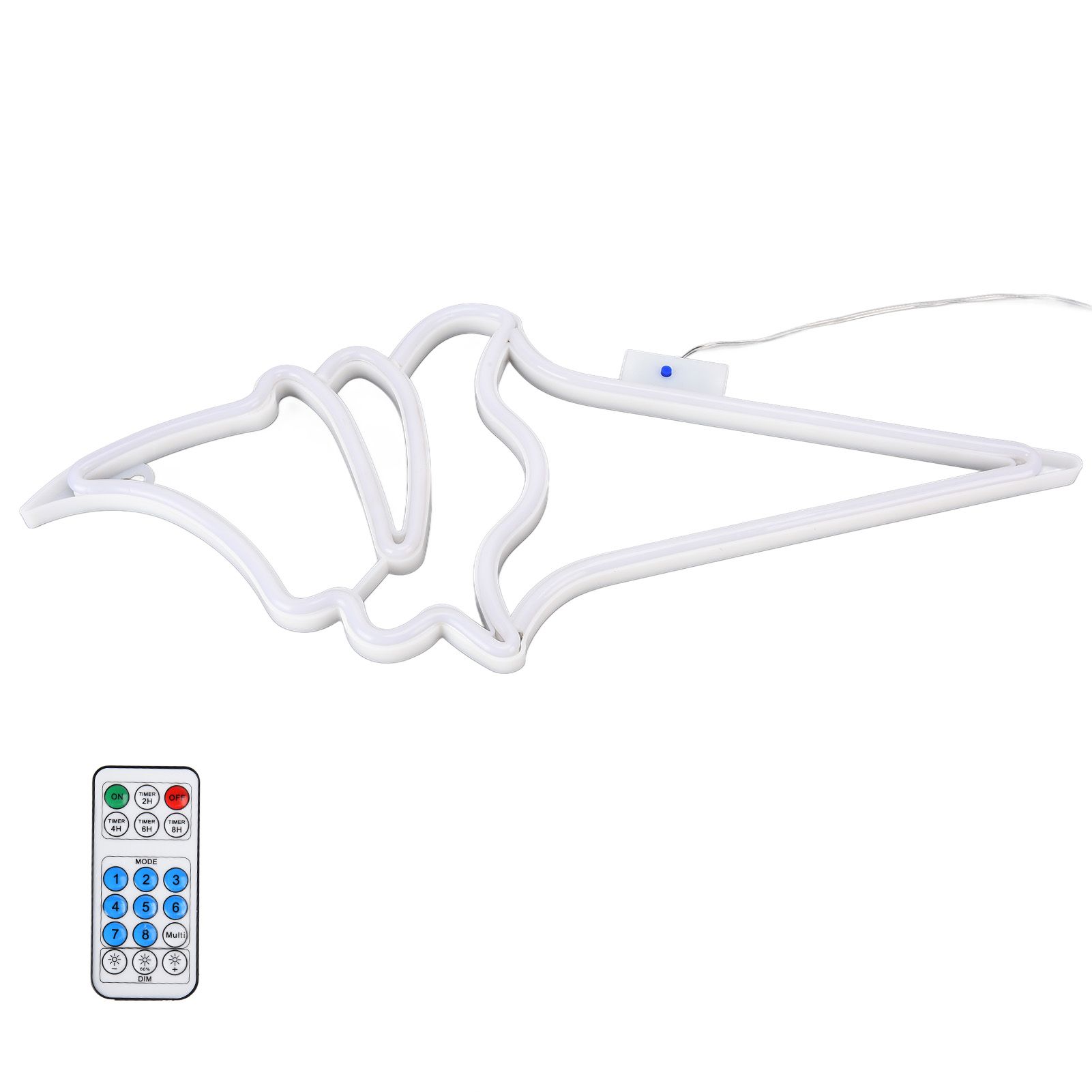 LED Neon Light Ice Cream Waterproof Battery USB Powered Hangable Decorative Remote Control Neon Sign for Home Party(White Blue ) - Image 4