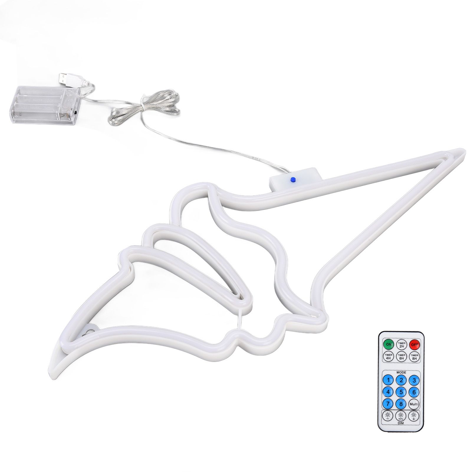 LED Neon Light Ice Cream Waterproof Battery USB Powered Hangable Decorative Remote Control Neon Sign for Home Party(Blue Pink ) - Image 2