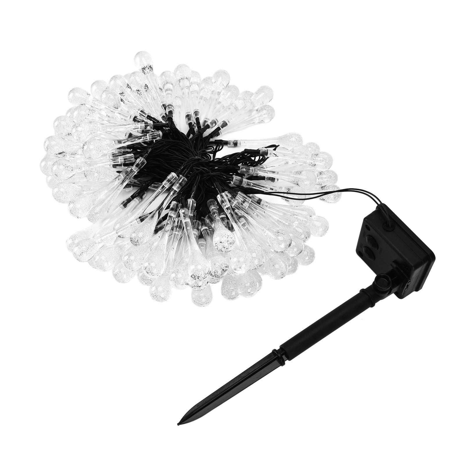 100LEDs String Lights Solar Powered Fairy Lamp 12m/39.3ft Waterproof Drop Shape for Patio Lawn Party DecorWarm Light - Image 5