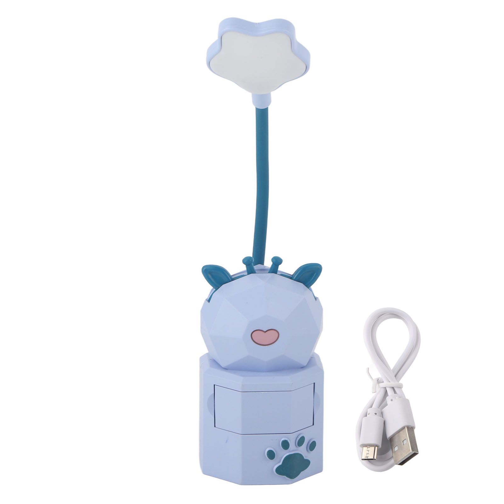 Kids Reading Light Cute Design USB Charging Warm Light 360 Degrees Gooseneck Adjustment Safe Material Kids LampPurple - Image 1