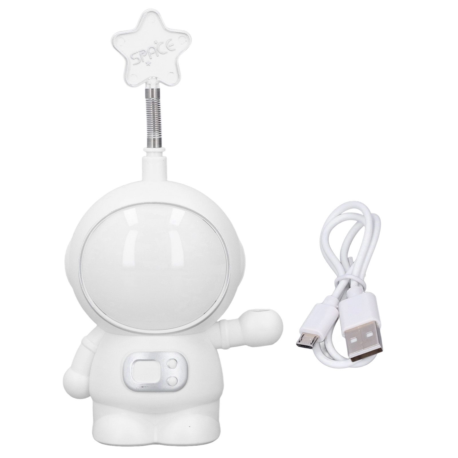 LED Desk Lamp 2 Lighting Modes Eye Protection USB Charging Astronaut Night Light with Pencil Sharpener for Home DeskWhite - Image 1