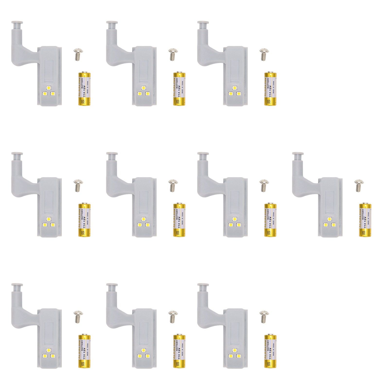 10 Sets Hinge LED Light High Brightness ABS Cabinet Hinge Light with 3 LED Lamp Beads Hinge Lights for Wardrobe CabinetWarm Light - Image 1