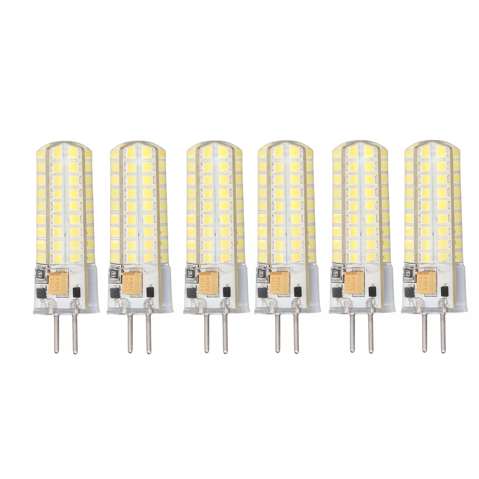 6Pcs GY6.35 LED Bulb 7W AC DC12V 700lm 72 LEDs 360 Degree LED Corn Light Bulb for Pendant Lamps Ceiling Lamps White Light(6000K-6500K) - Image 1