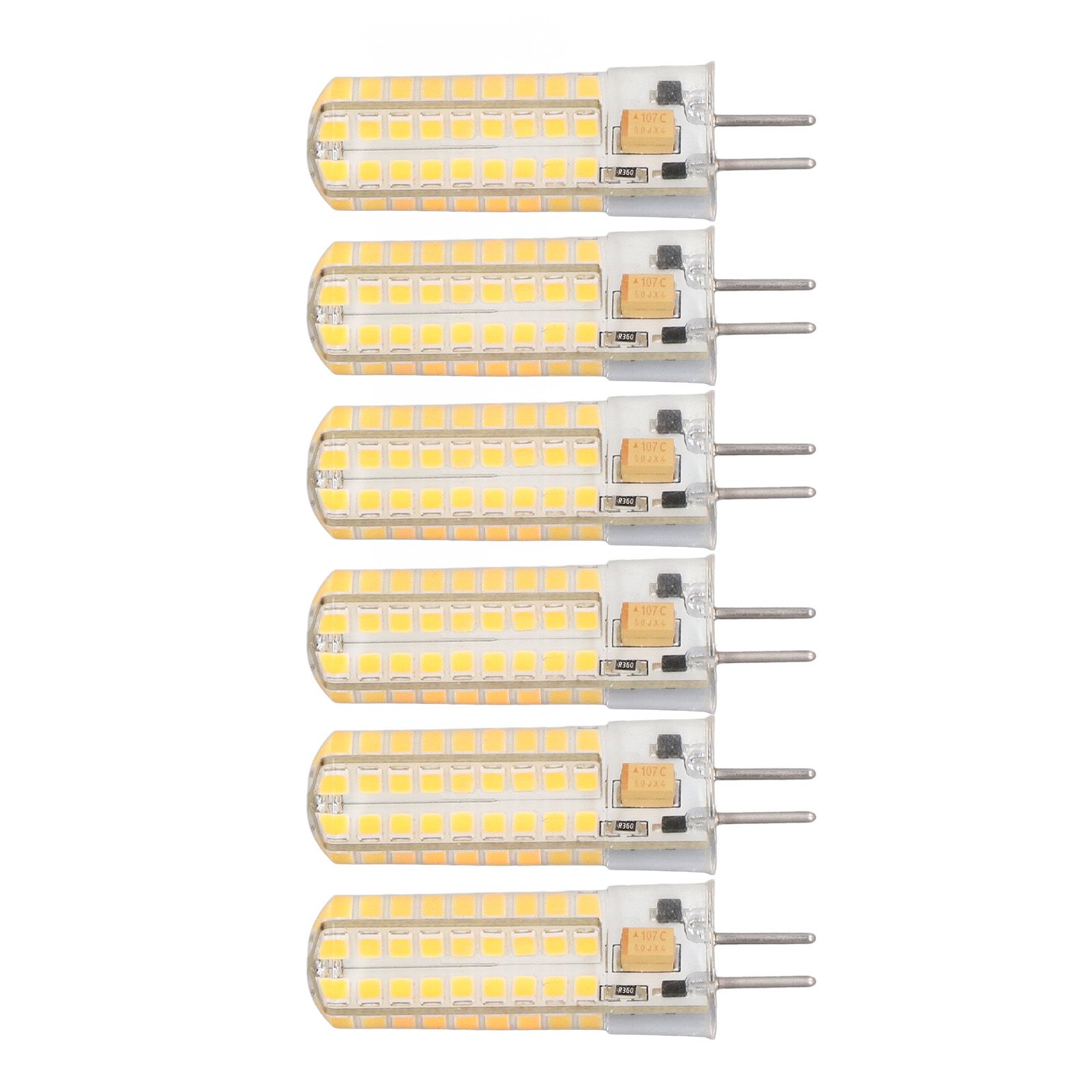 6Pcs GY6.35 LED Bulb 7W AC DC12V 700lm 72 LEDs 360 Degree LED Corn Light Bulb for Pendant Lamps Ceiling Lamps Warm Light(2700K-3000K) - Image 3