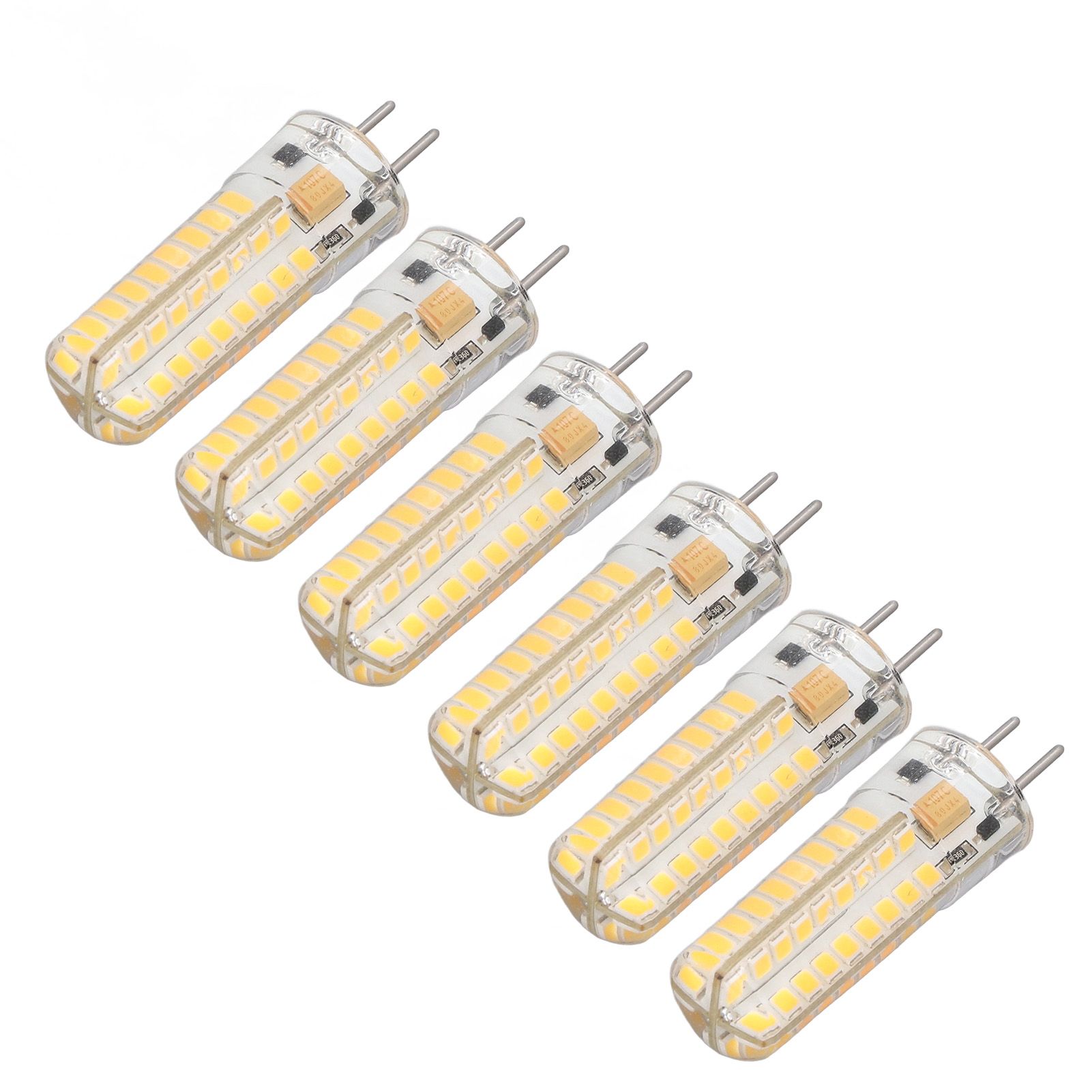 6Pcs GY6.35 LED Bulb 7W AC DC12V 700lm 72 LEDs 360 Degree LED Corn Light Bulb for Pendant Lamps Ceiling Lamps Warm Light(2700K-3000K) - Image 8