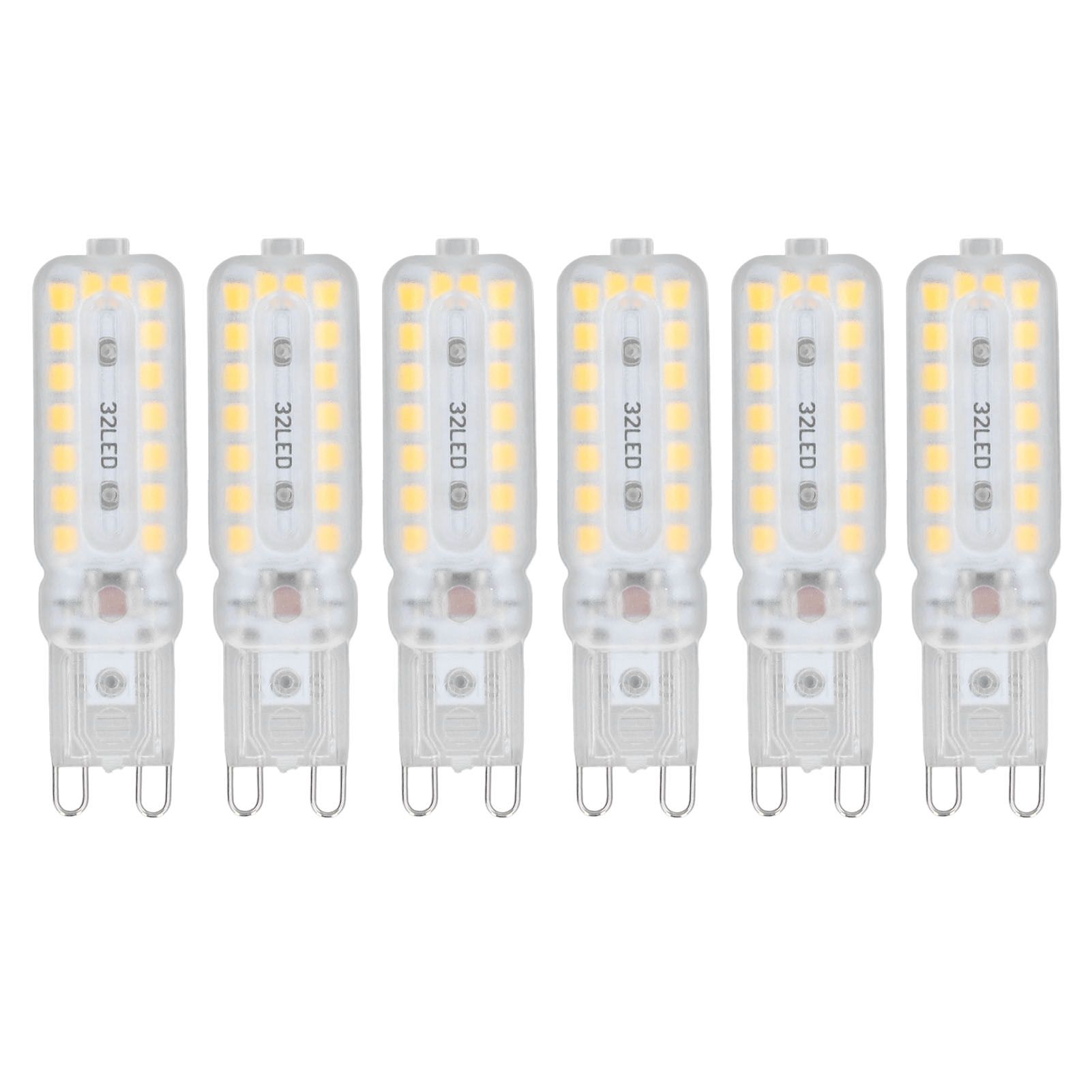 6pcs G9 LED Bulbs 7W Dimmable 360° Illumination Replacement Light Bulb for Wall Desk Cabinet Lamp Warm White 110-140V - Image 1