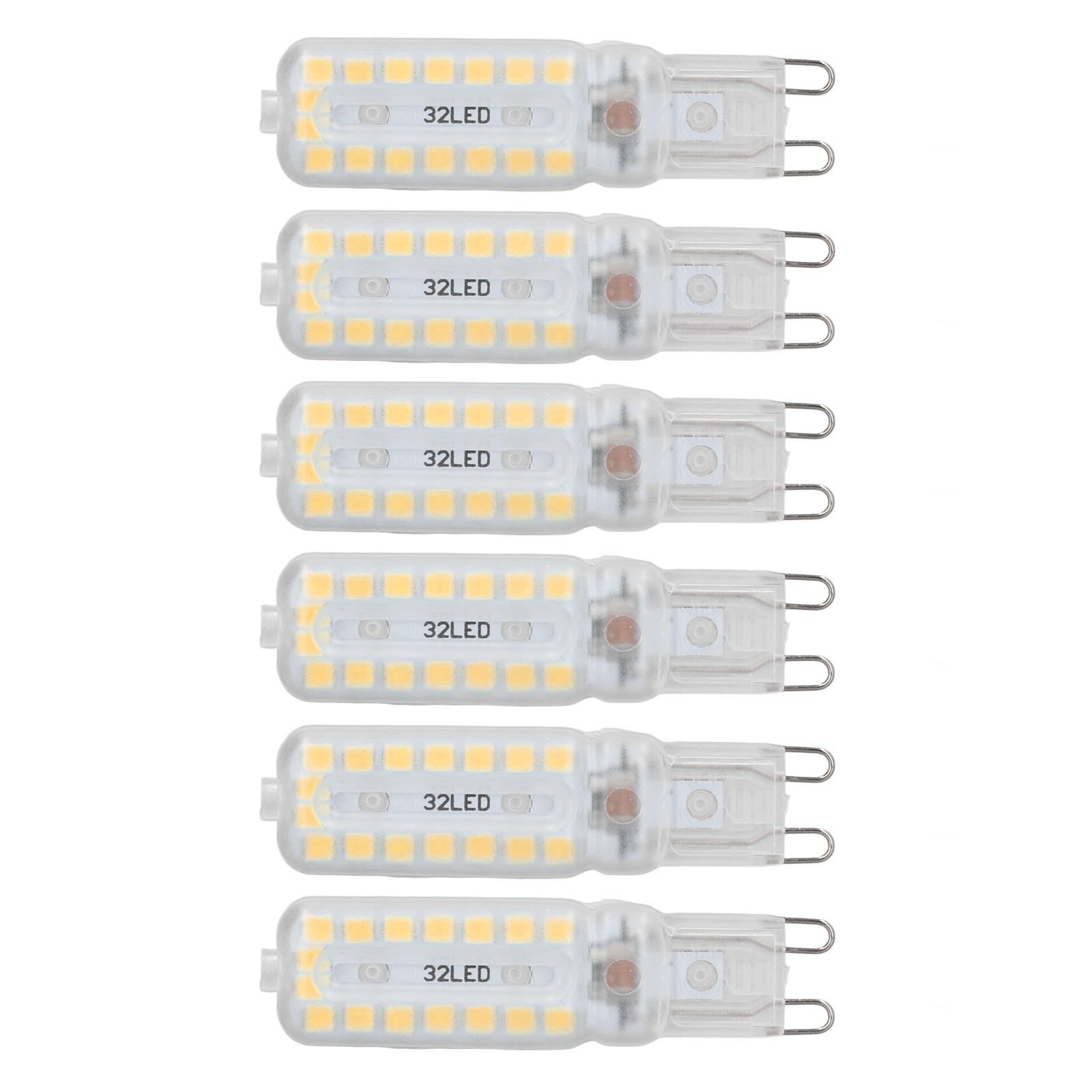6pcs G9 LED Bulbs 7W Dimmable 360° Illumination Replacement Light Bulb for Wall Desk Cabinet Lamp Warm White 110-140V - Image 2