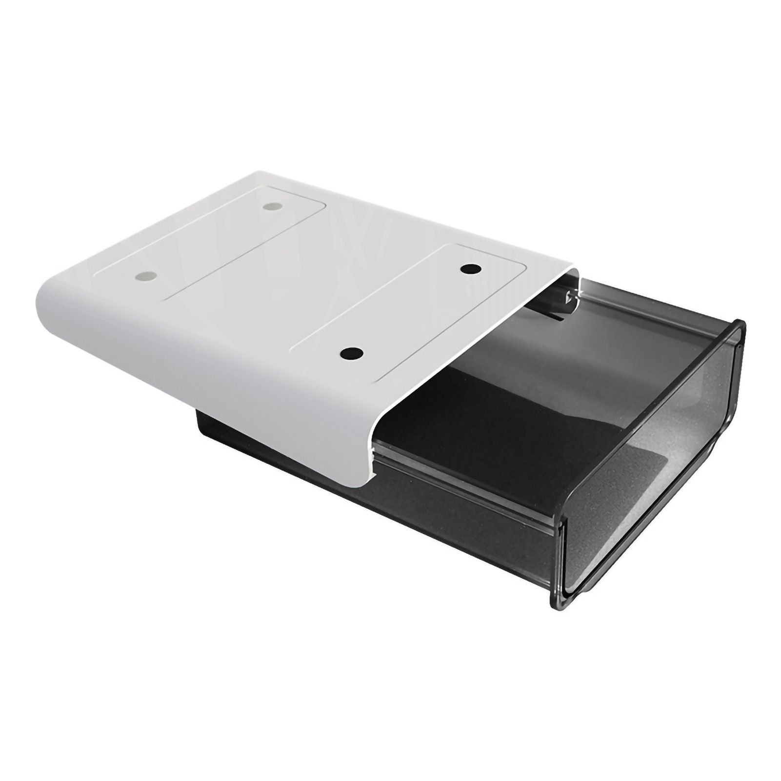 Under Desk Storage Box No Punching Storage ABS PS Small Hidden Drawer For Dormitory Small Transparent Black - Image 1
