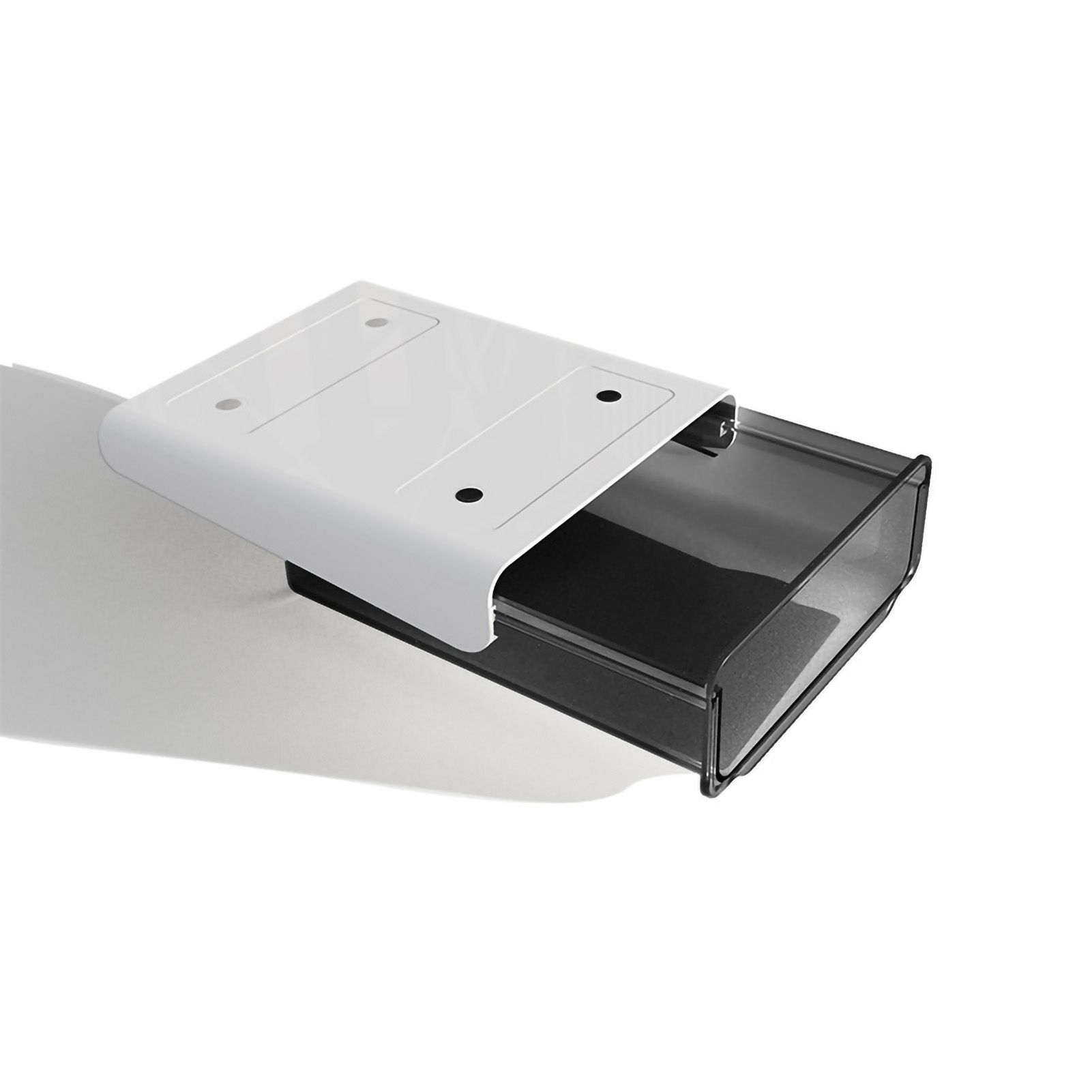 Under Desk Storage Box No Punching Storage ABS PS Small Hidden Drawer For Dormitory Small Transparent Black - Image 5