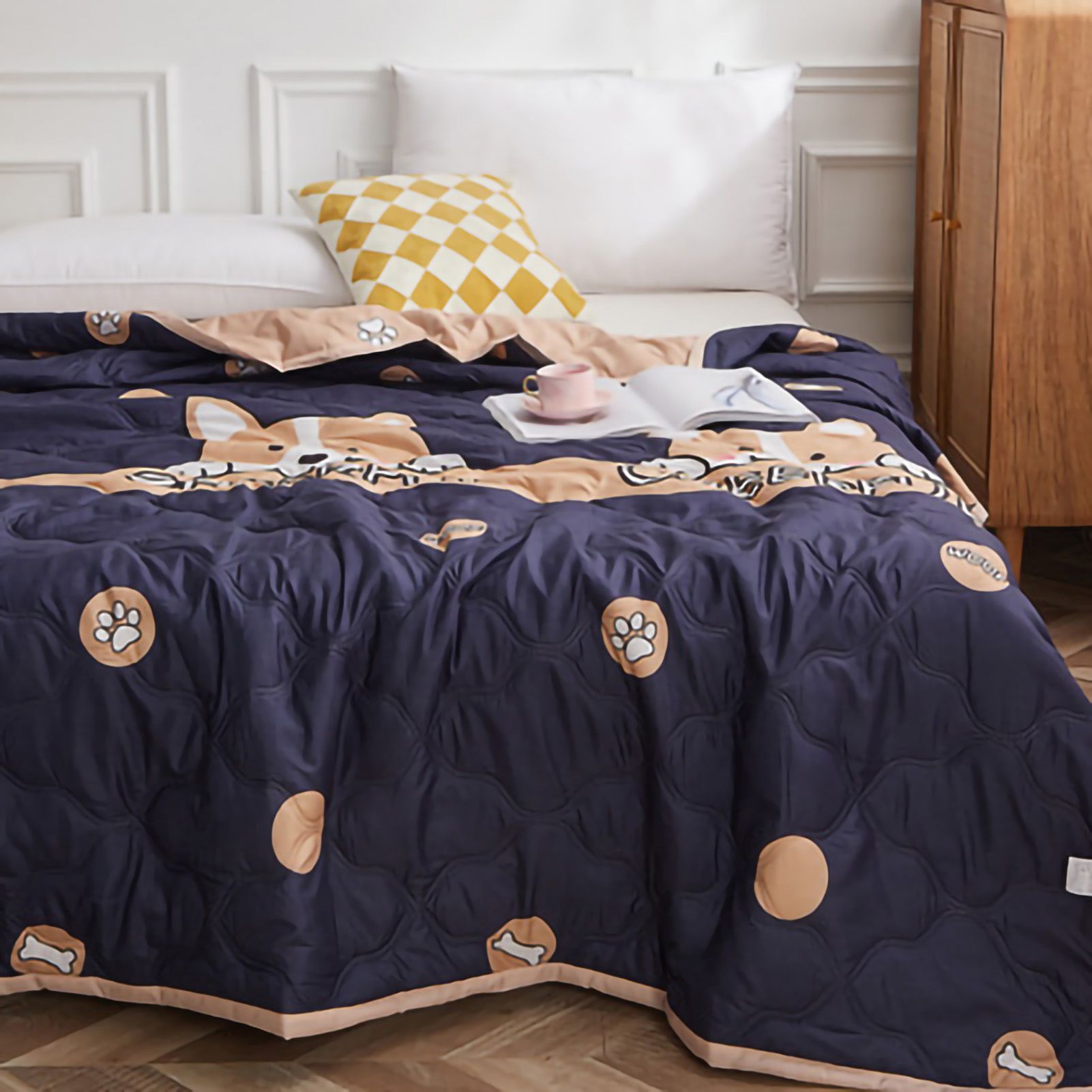 Summer Air Conditioner Quilt Machine Washable Soft Breathable Portable Air Conditioner Blanket Summer Comforter Wait 180x200cm - Image 5