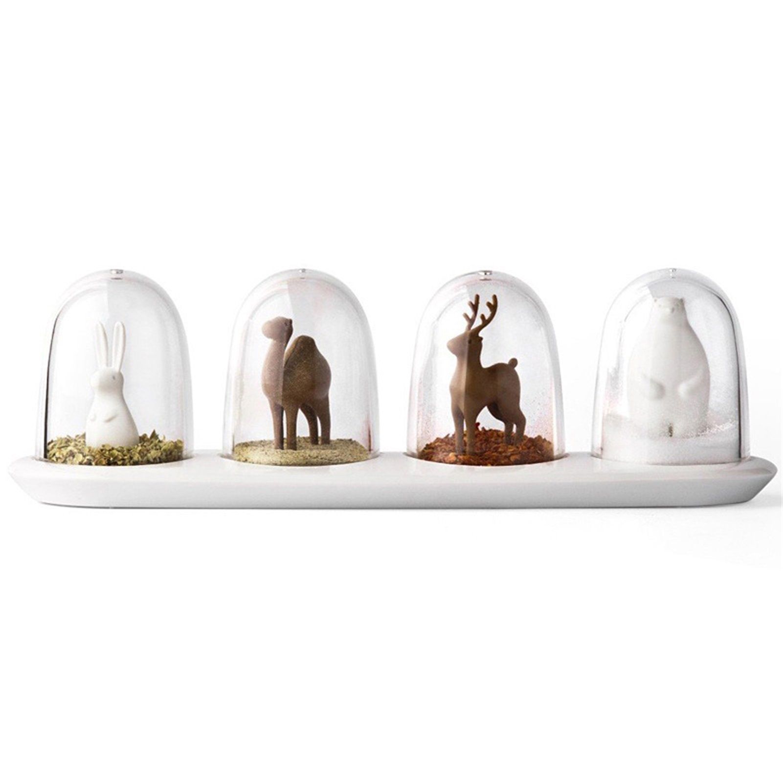 4pcs Seasoning Storage Container Innovative Cute Design Seasoning Shaker Kitchen Spice Jar Set for Home Animal - Image 1