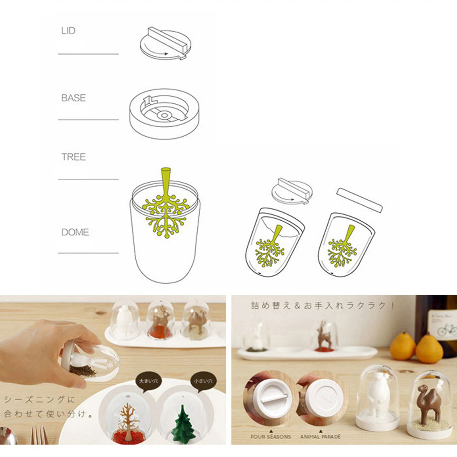4pcs Seasoning Storage Container Innovative Cute Design Seasoning Shaker Kitchen Spice Jar Set for Home Animal - Image 4