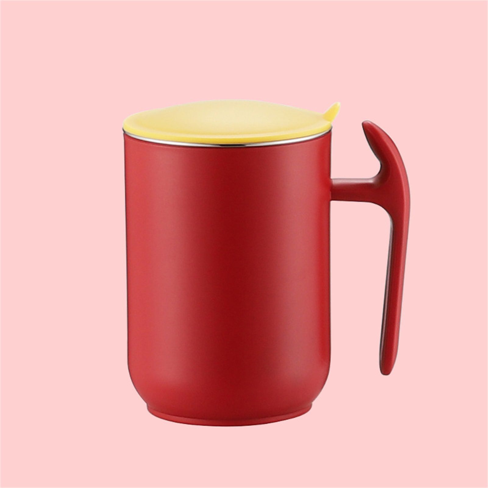 550ml Stainless Steel Double Walled Mugs Leakproof Prevent Scalding Frosted Insulated Coffee Mugs for Home Cafe Office Dark Red 550ml - Image 5