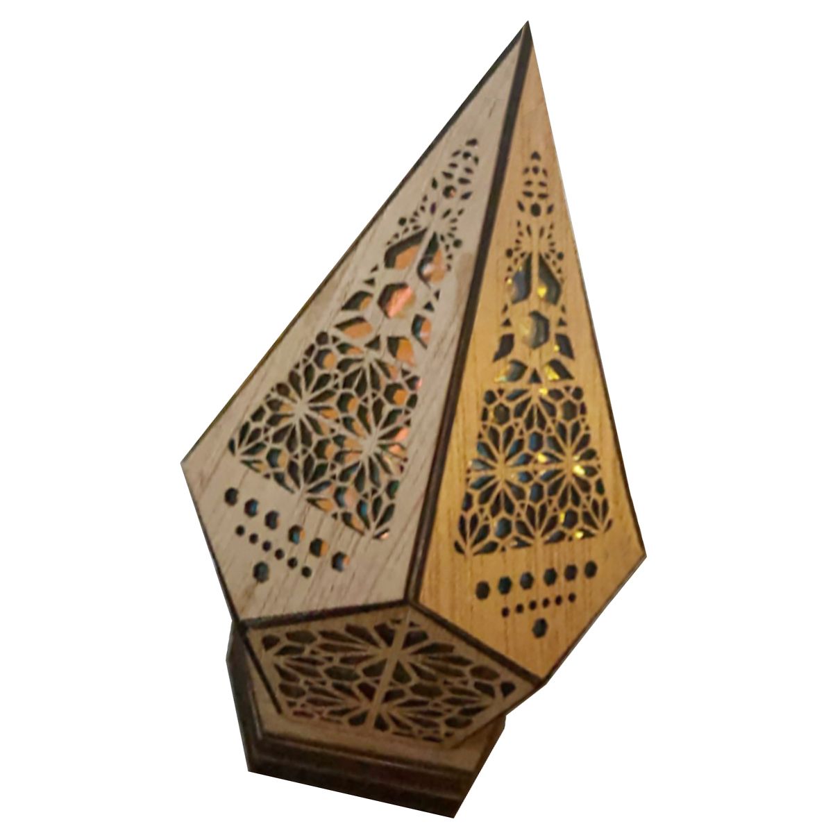 Floor Lamp Bohemian Style USB Wooden Floor Lamp Modern Geometric Light for Living Room Bedroom - Image 3