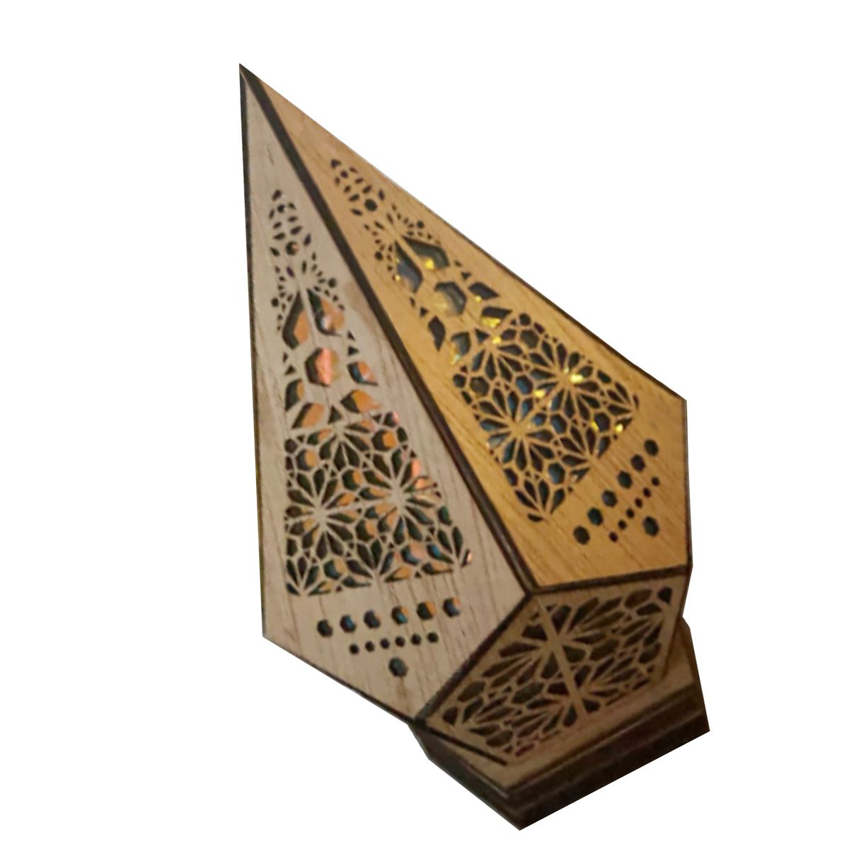 Floor Lamp Bohemian Style USB Wooden Floor Lamp Modern Geometric Light for Living Room Bedroom - Image 4