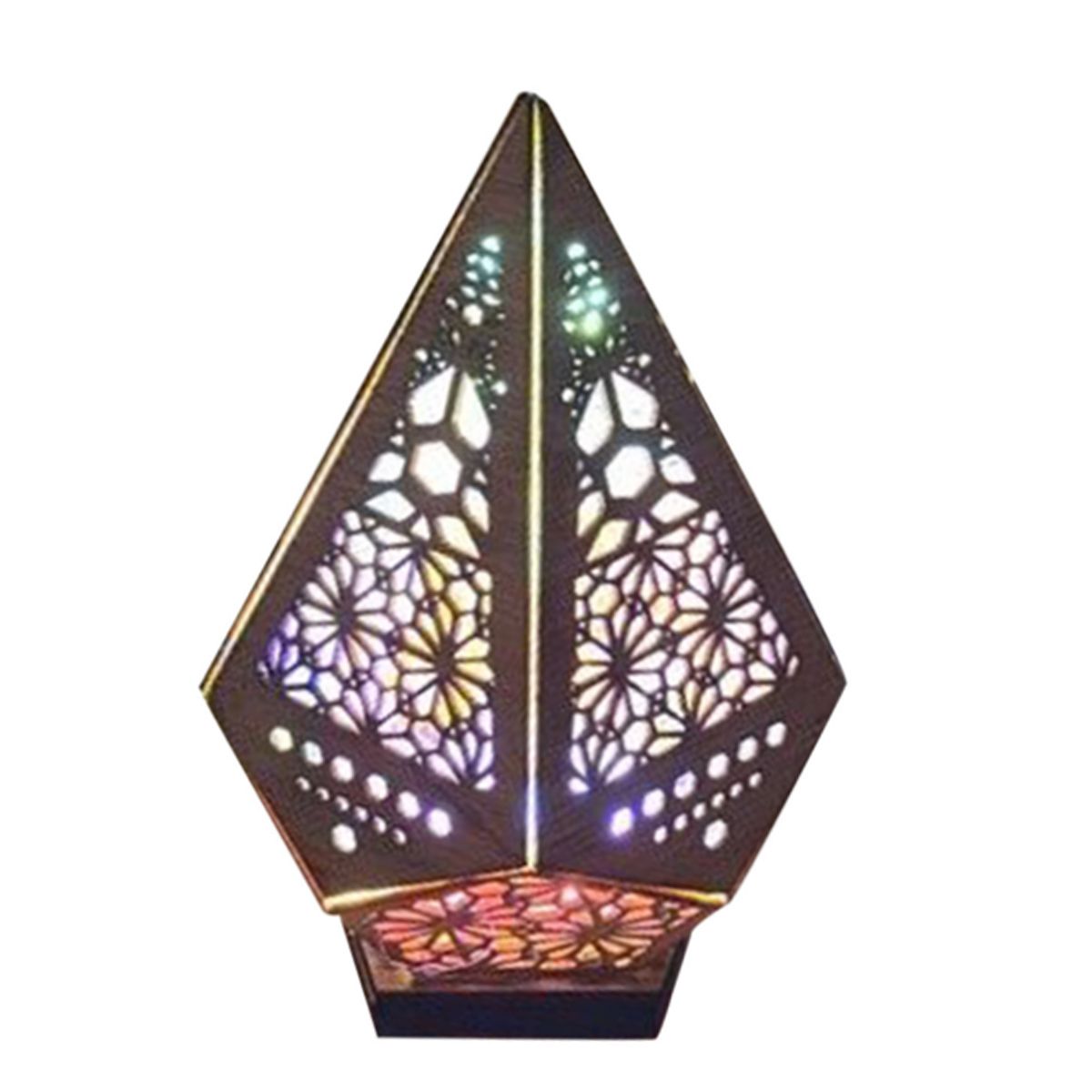 Floor Lamp Bohemian Style USB Wooden Floor Lamp Modern Geometric Light for Living Room Bedroom - Image 5