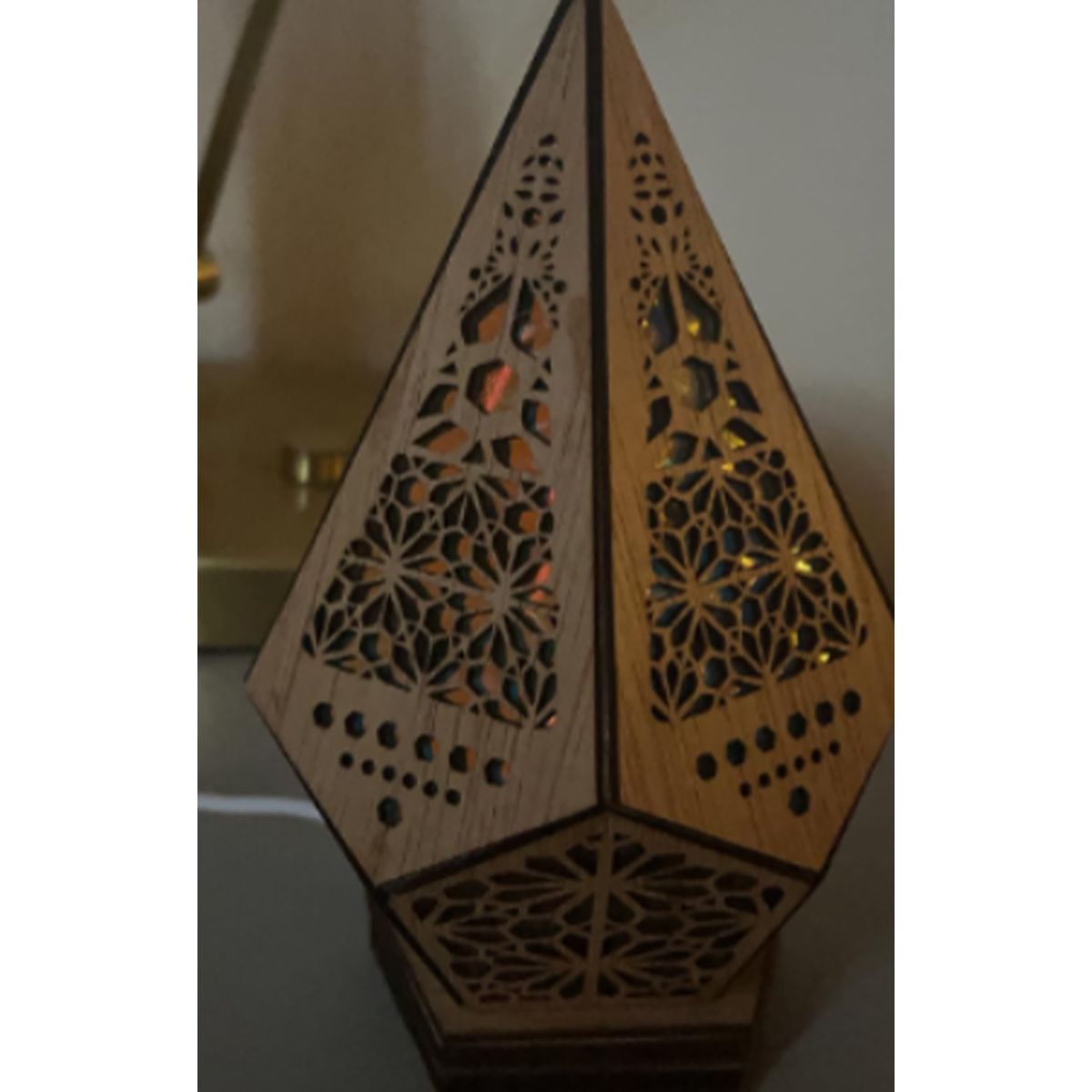 Floor Lamp Bohemian Style USB Wooden Floor Lamp Modern Geometric Light for Living Room Bedroom - Image 7