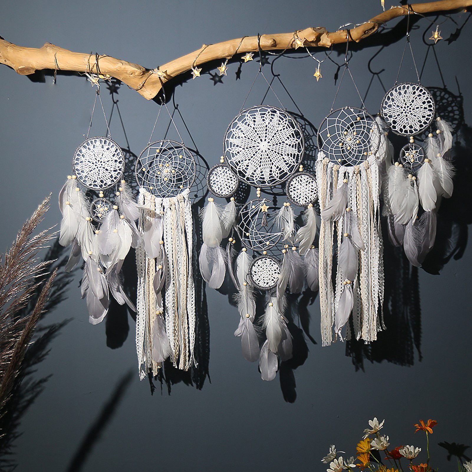 Bedside Dream Catcher Moon and Star Wall Decoration Hanging Decor - Image 3