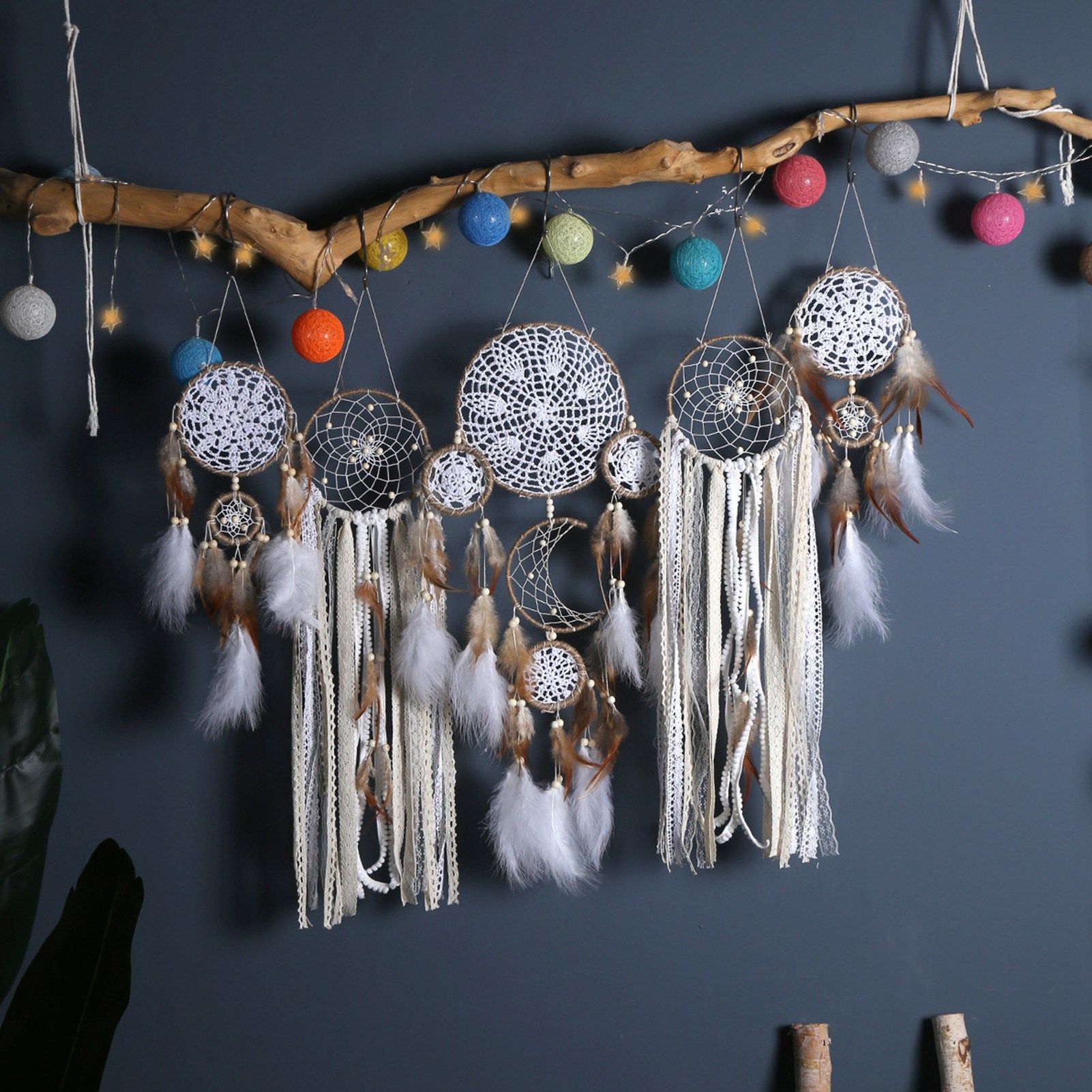 Bedside Dream Catcher Moon and Star Wall Decoration Hanging Decor - Image 5
