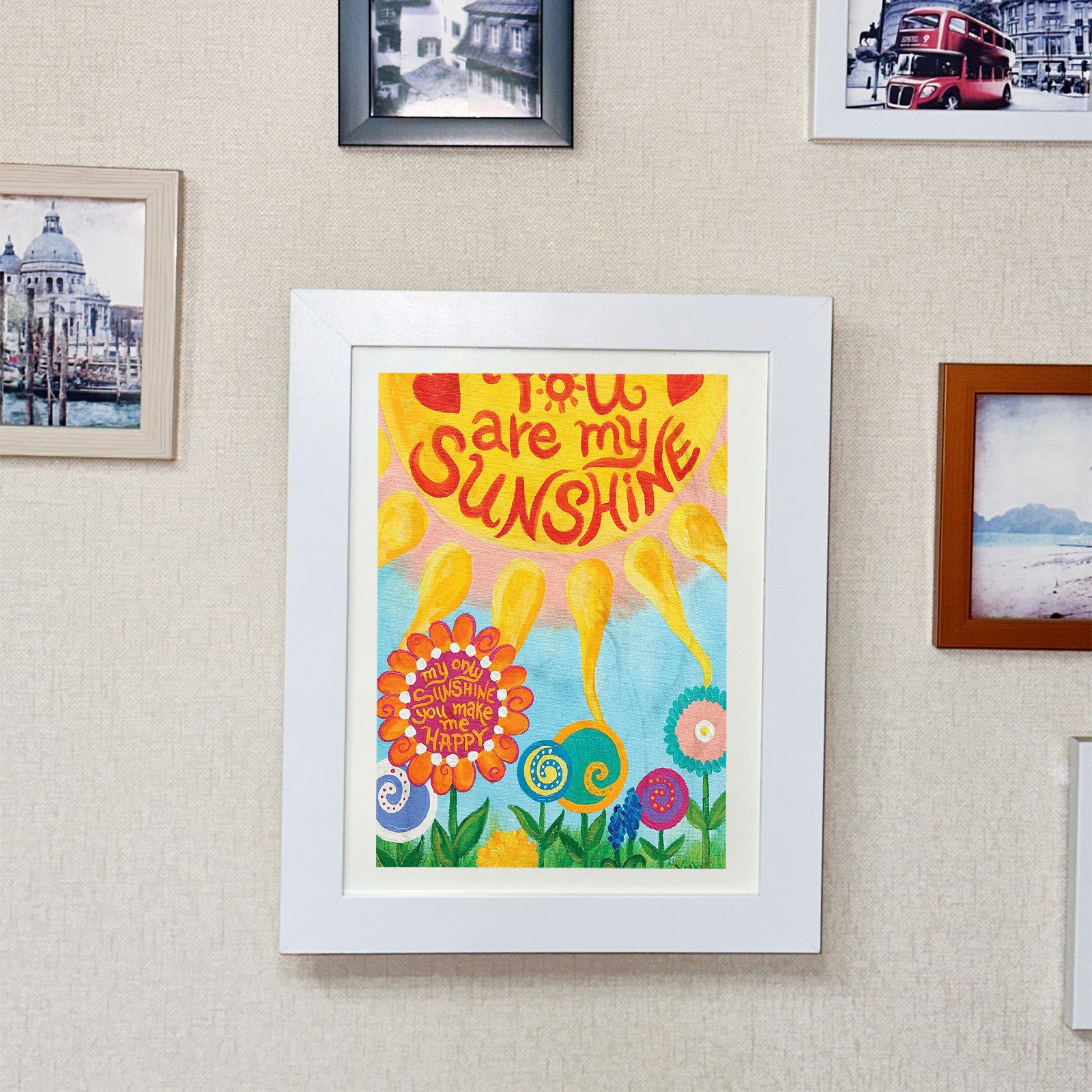 Children's Art Wooden Frame Photo Frame Decorative Photo Frame Kids Art Frames - Image 4