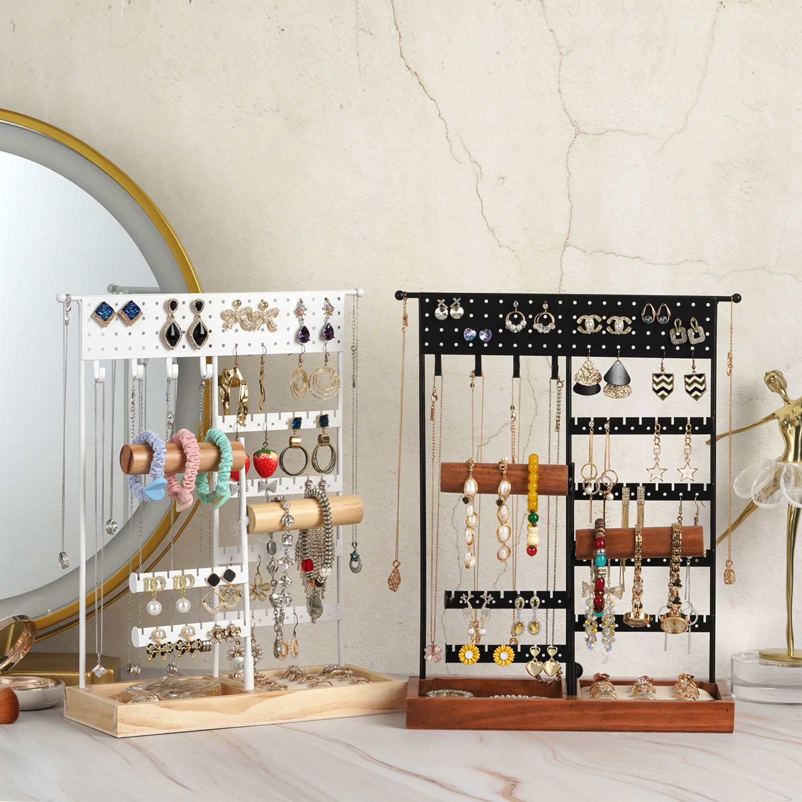 Jewelry Organizer Stand Durable Hanging Jewelry Holder Necklace Bracelet Display Rack for Home - Image 8