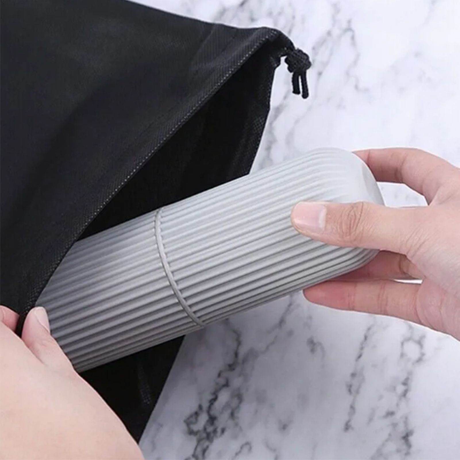 Toothbrush Cup Case Multifunctional Portable Plastic Toothbrush Toothpaste Case Box for Travel Camping Gray - Image 6