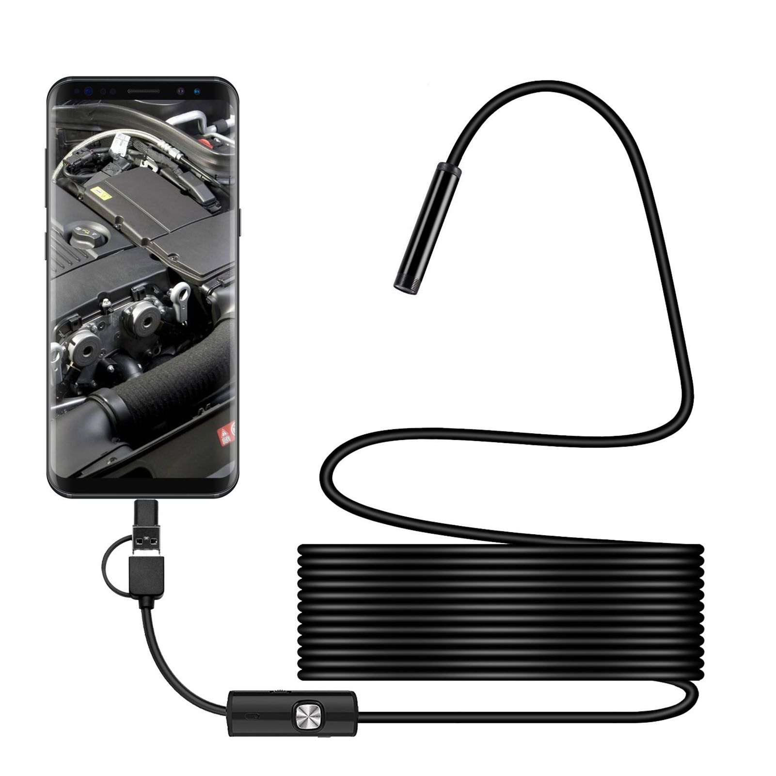 3 in 1 Endoscope Camera HD ABS Aluminium Alloy Industrial Endoscope for Android 6.1 for Pipe Car - Image 3