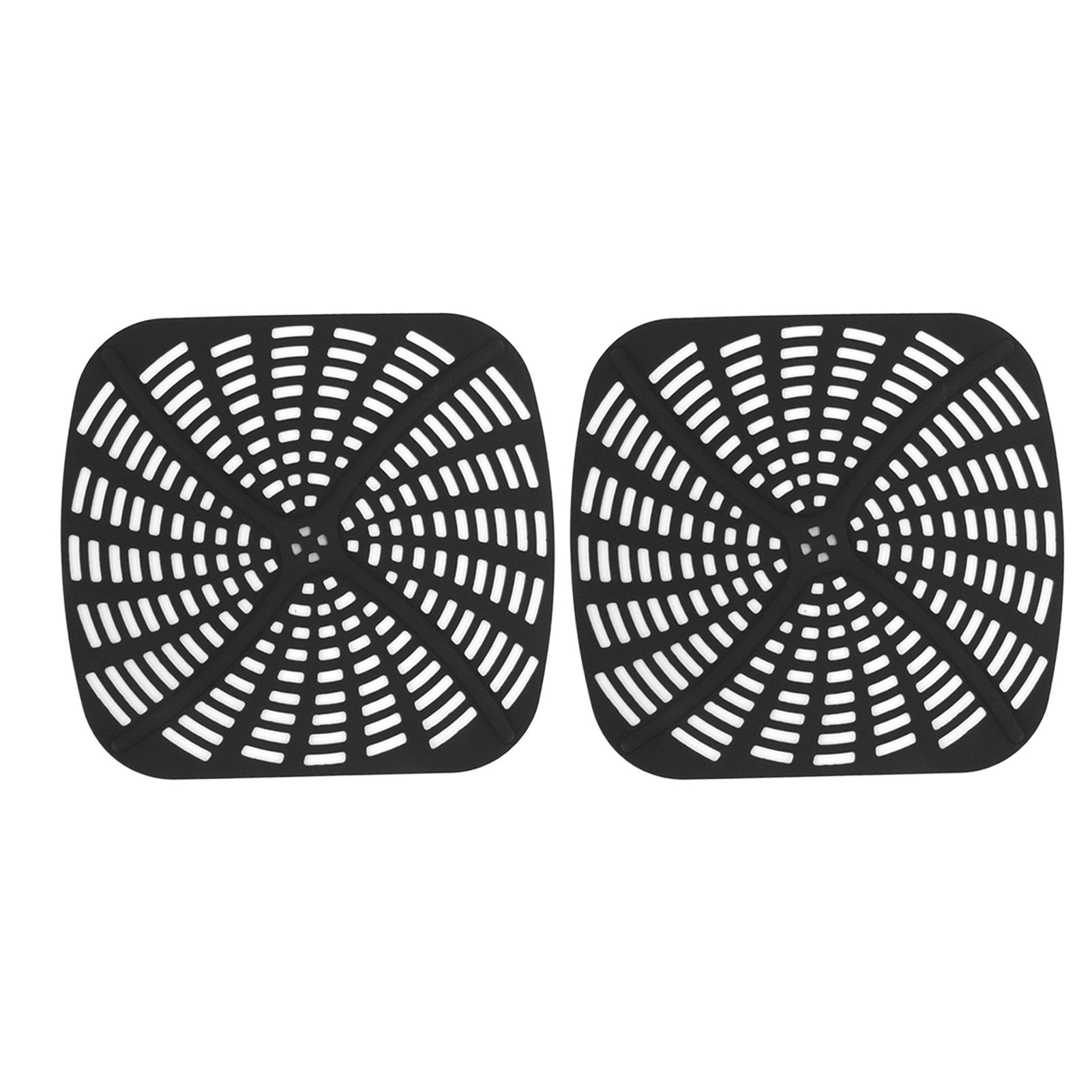 2pcs Fryer Reusable Silicone Fryer Liner Scratch Resistant Silicone Liner Mat for Ninja Foodi AG301 Fryer Black - Image 1