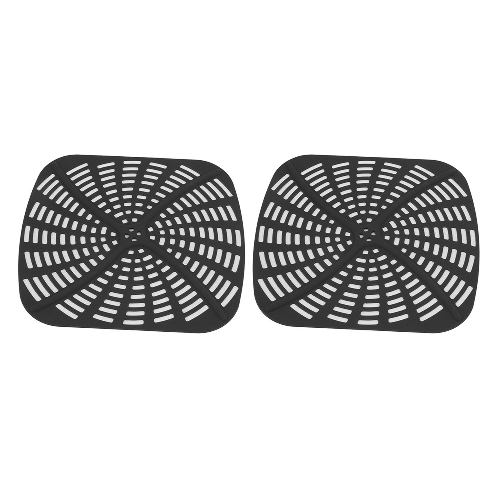 2pcs Fryer Reusable Silicone Fryer Liner Scratch Resistant Silicone Liner Mat for Ninja Foodi AG301 Fryer Black - Image 2