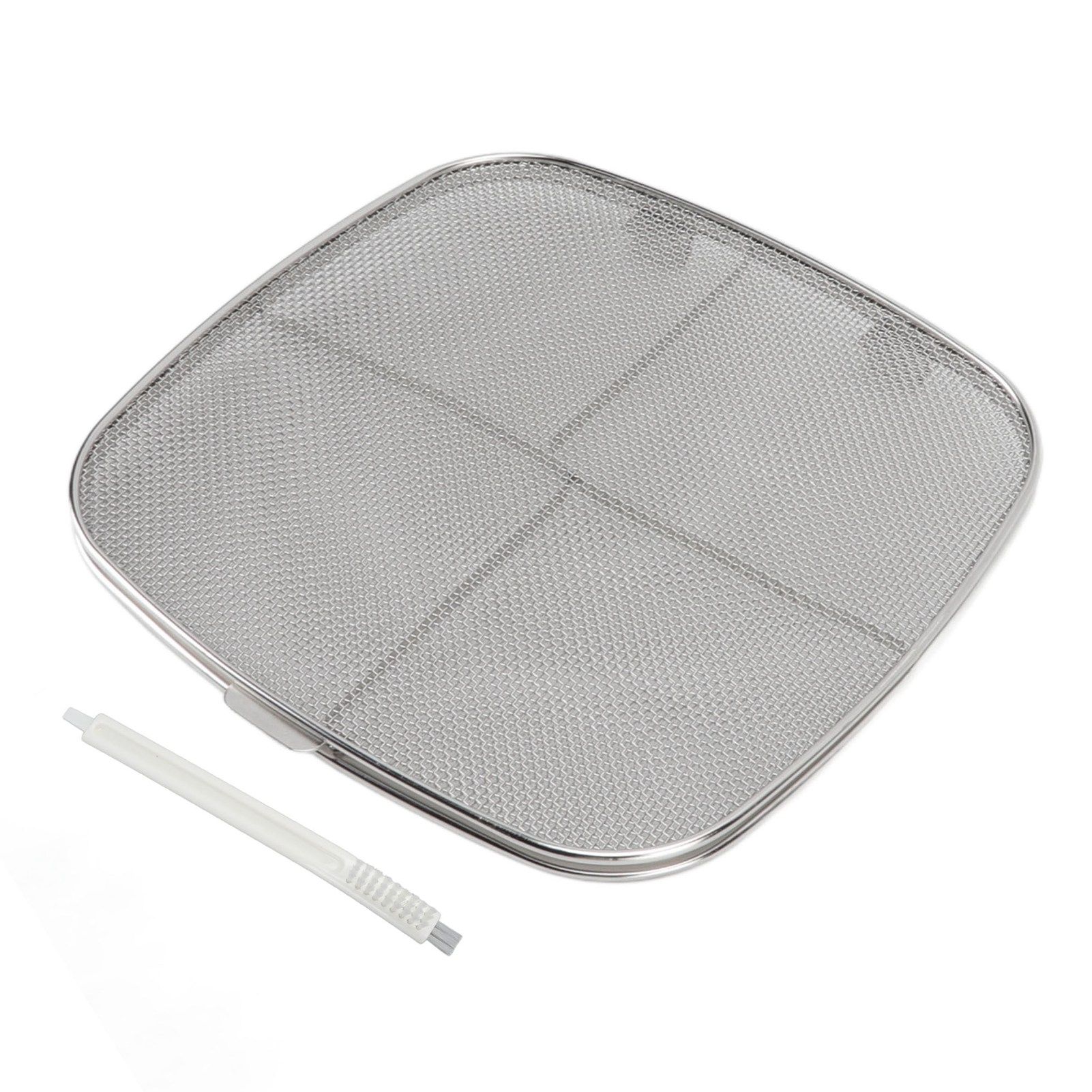 Fryer Splatter Screen 304 Stainless Steel Double Deck Fryer Splatter Shield for Oval Barbecue Machine Home - Image 1