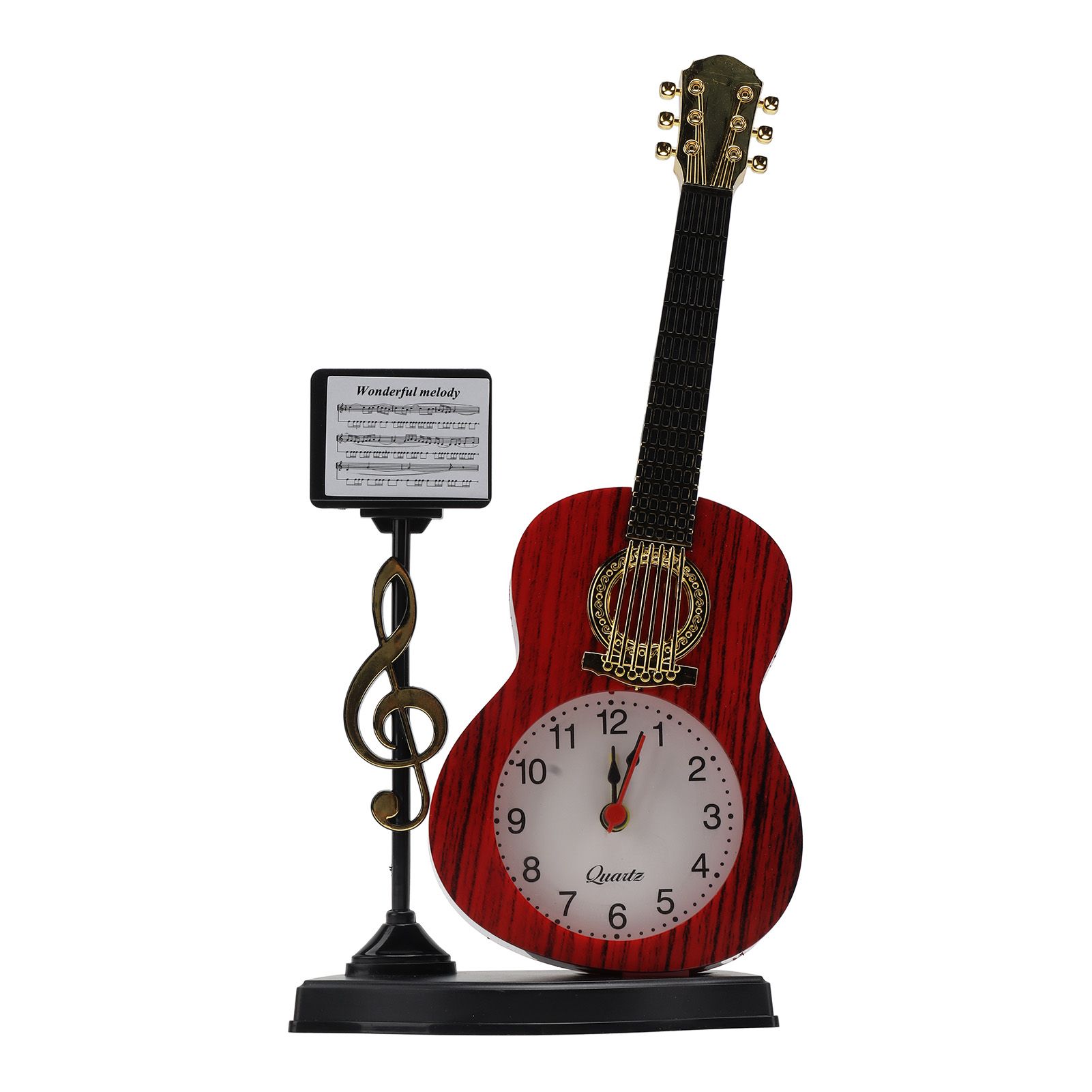 Violin Alarm Clock Unique Appearance Innovative Alarm Clock for Home Living Room Desktop Decoration Gifts 2166B(height 24.2CM) - Image 1