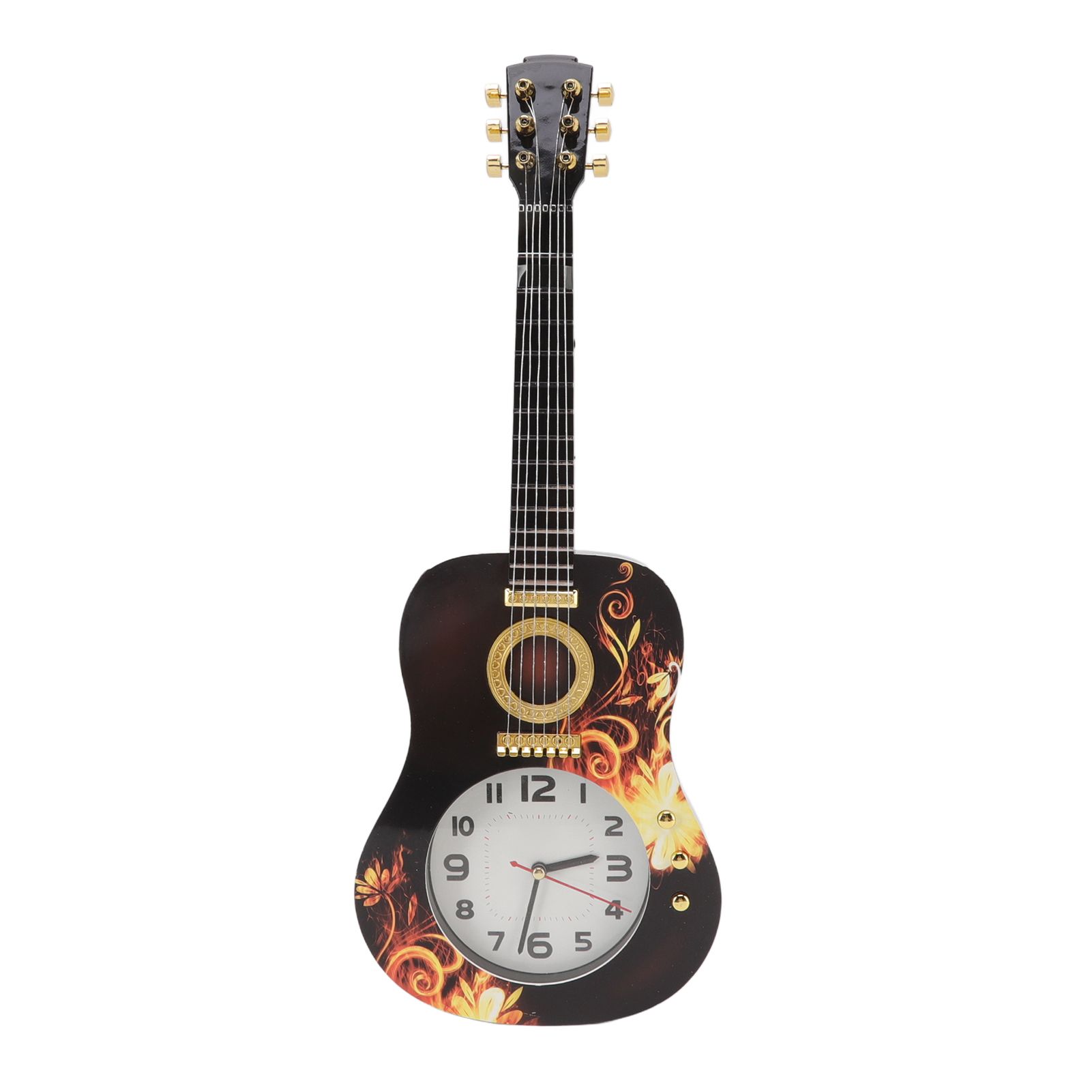 Wall Clock Silent Simulation Ukulele Shaped Decorative Alarm Clock for Bedroom Student Dormitory Office 5681 Ukulele (46x17.5x4.5cm / 18.1x6.9x1.8in) - Image 1