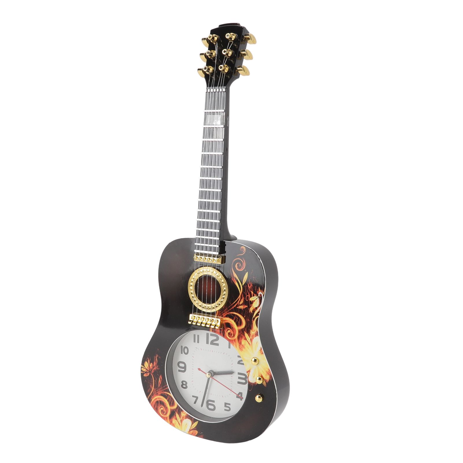 Wall Clock Silent Simulation Ukulele Shaped Decorative Alarm Clock for Bedroom Student Dormitory Office 5681 Ukulele (46x17.5x4.5cm / 18.1x6.9x1.8in) - Image 2
