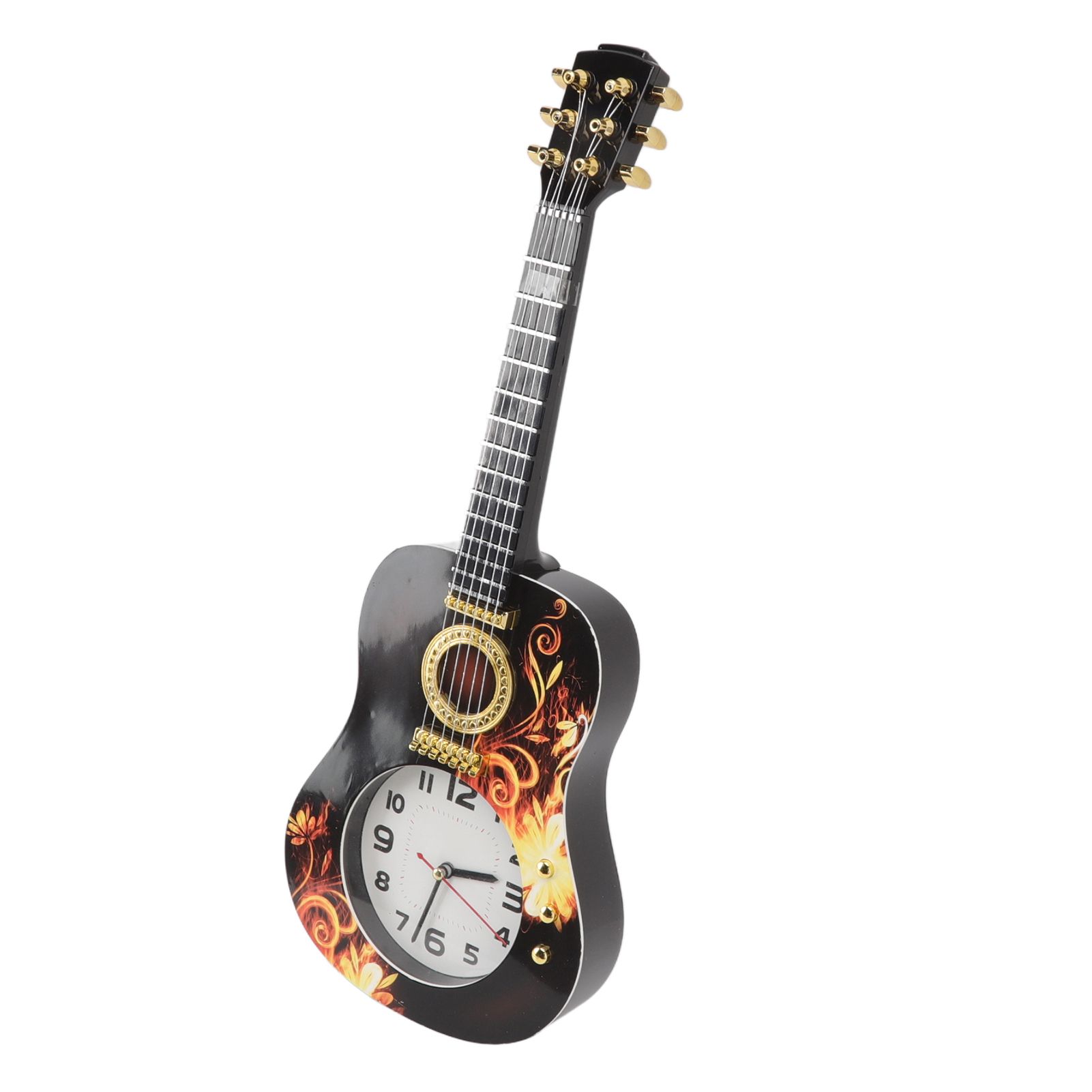Wall Clock Silent Simulation Ukulele Shaped Decorative Alarm Clock for Bedroom Student Dormitory Office 5681 Ukulele (46x17.5x4.5cm / 18.1x6.9x1.8in) - Image 3