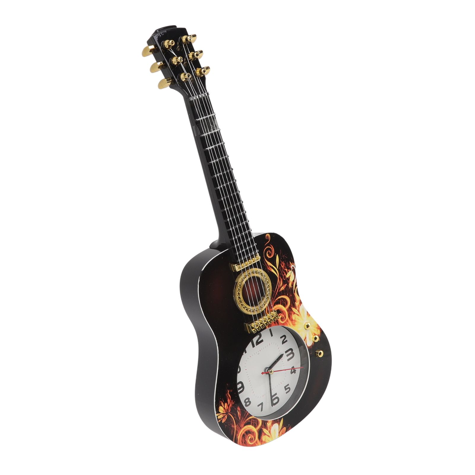 Wall Clock Silent Simulation Ukulele Shaped Decorative Alarm Clock for Bedroom Student Dormitory Office 5681 Ukulele (46x17.5x4.5cm / 18.1x6.9x1.8in) - Image 5