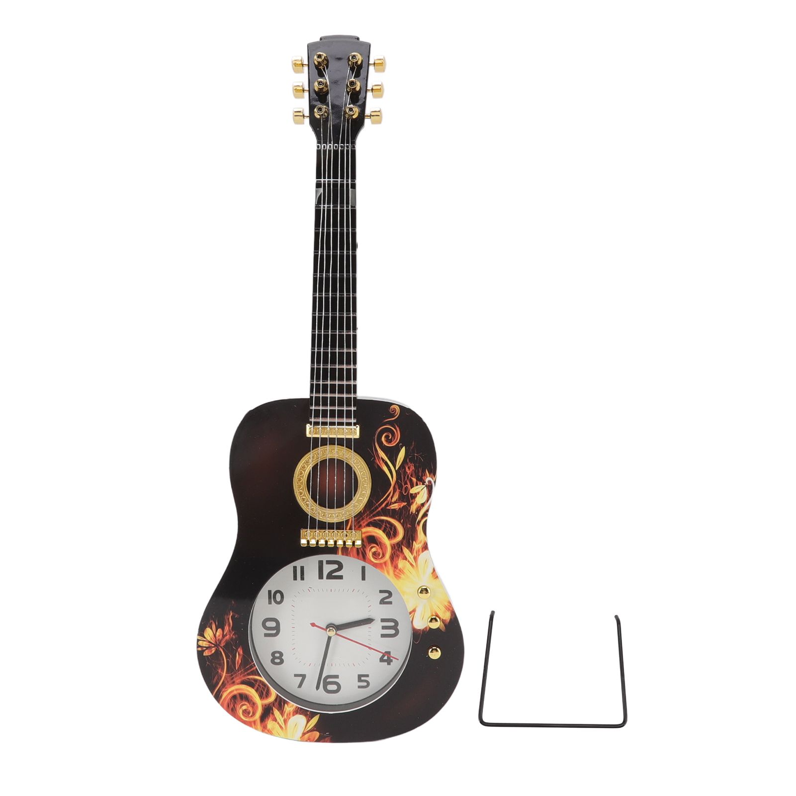 Wall Clock Silent Simulation Ukulele Shaped Decorative Alarm Clock for Bedroom Student Dormitory Office Ukulele 5681CC (46x17x4.5cm / 18.1x6.7x1.8in) - Image 1