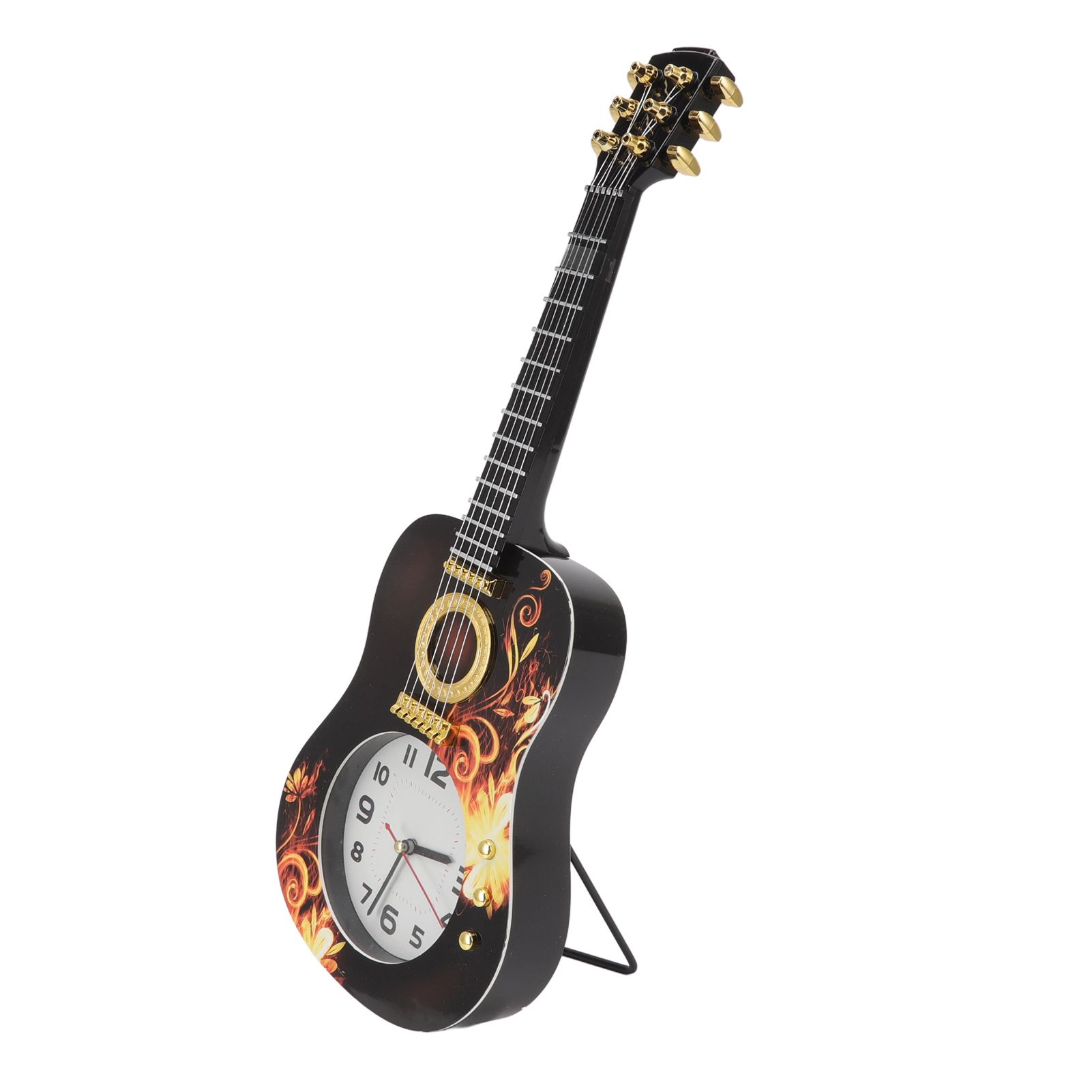 Wall Clock Silent Simulation Ukulele Shaped Decorative Alarm Clock for Bedroom Student Dormitory Office Ukulele 5681CC (46x17x4.5cm / 18.1x6.7x1.8in) - Image 2
