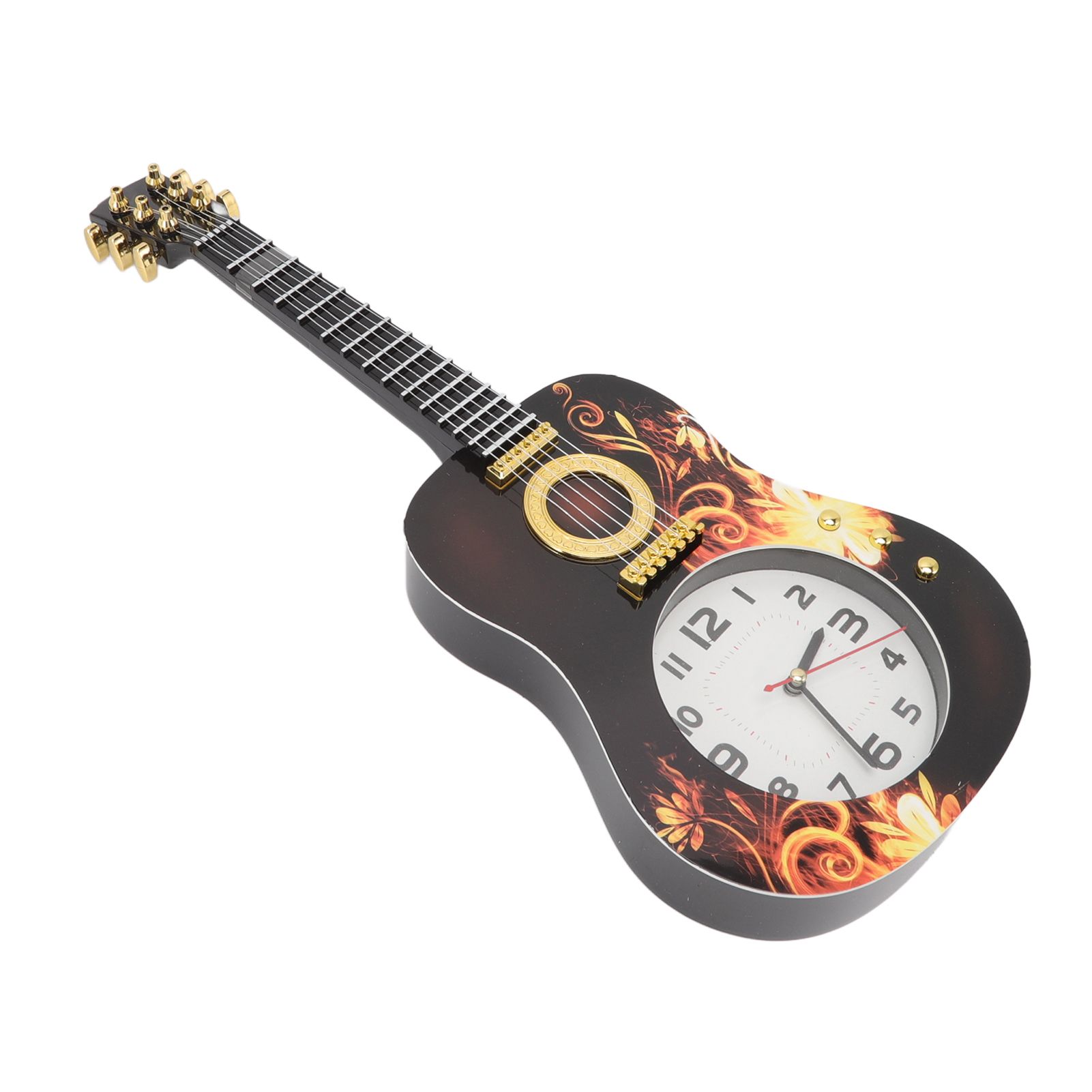 Wall Clock Silent Simulation Ukulele Shaped Decorative Alarm Clock for Bedroom Student Dormitory Office Ukulele 5681CC (46x17x4.5cm / 18.1x6.7x1.8in) - Image 7