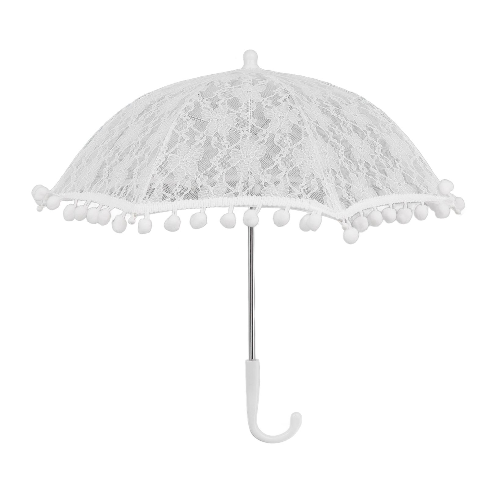 White Lace Umbrella Vintage Wedding Bridal Lace Parasol Children's Photo Costume Lace Umbrella for Photography Props 51322 G - Image 1
