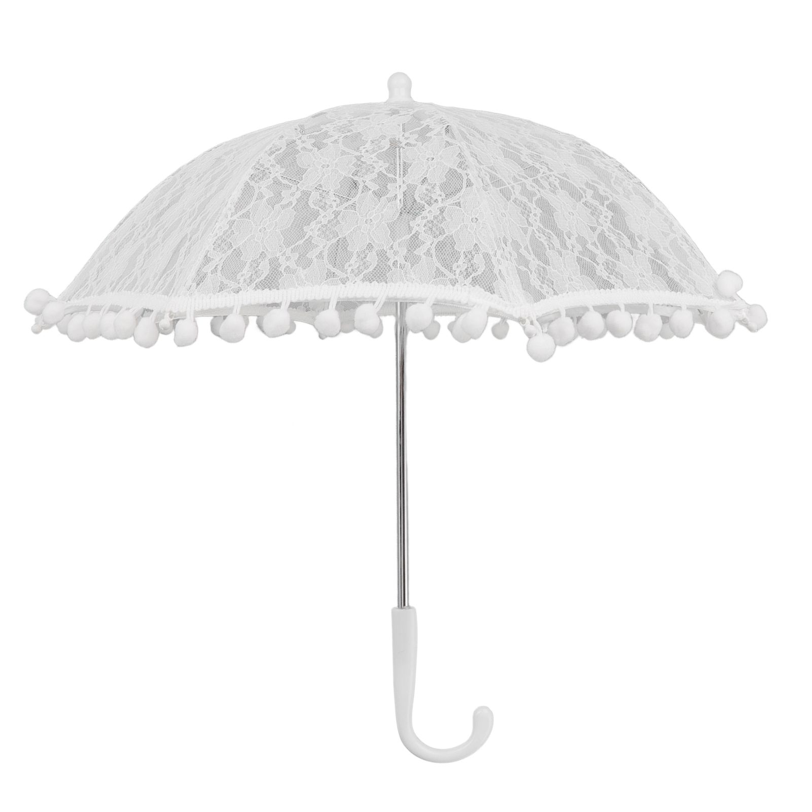 White Lace Umbrella Vintage Wedding Bridal Lace Parasol Children's Photo Costume Lace Umbrella for Photography Props 51322 G - Image 2